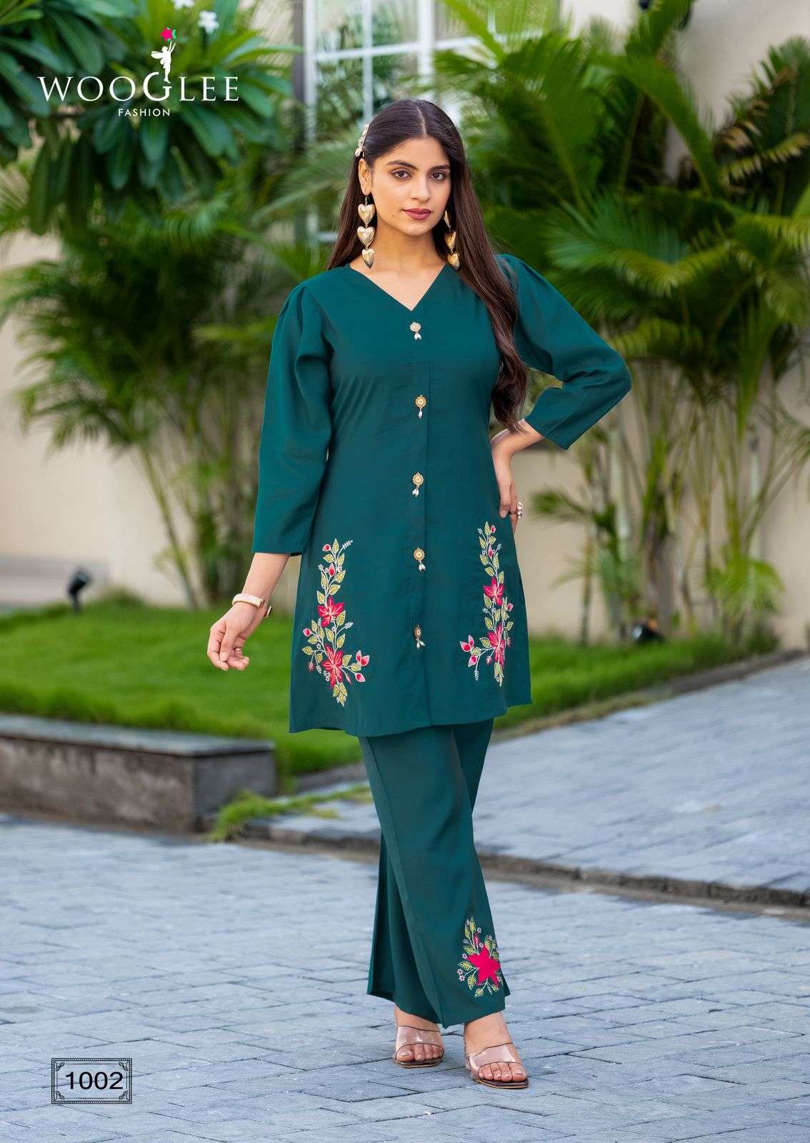 WOOGLEE ASTHETICA SILK FANCY EMBROIDERIES WORK LADIES CO-ORD SET