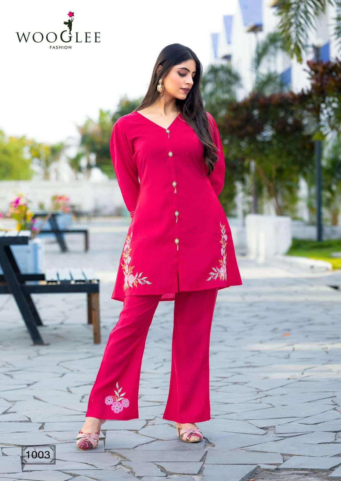 WOOGLEE ASTHETICA SILK FANCY EMBROIDERIES WORK LADIES CO-ORD SET