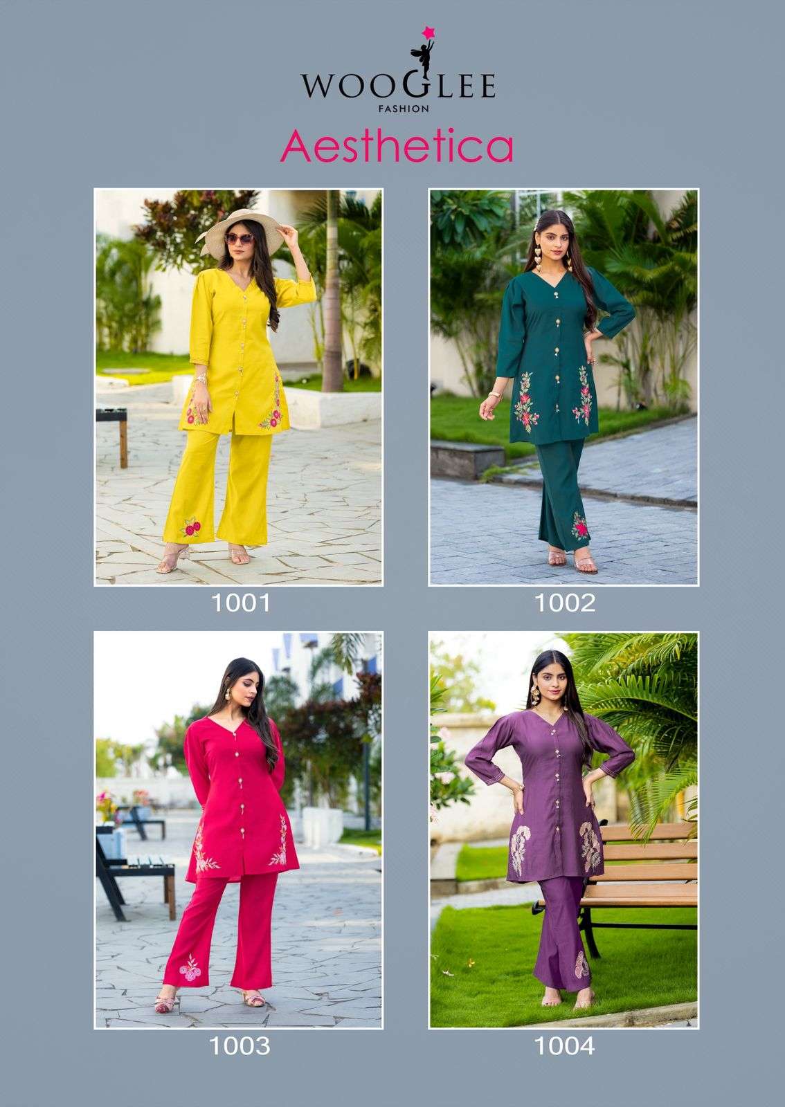 WOOGLEE ASTHETICA SILK FANCY EMBROIDERIES WORK LADIES CO-ORD SET