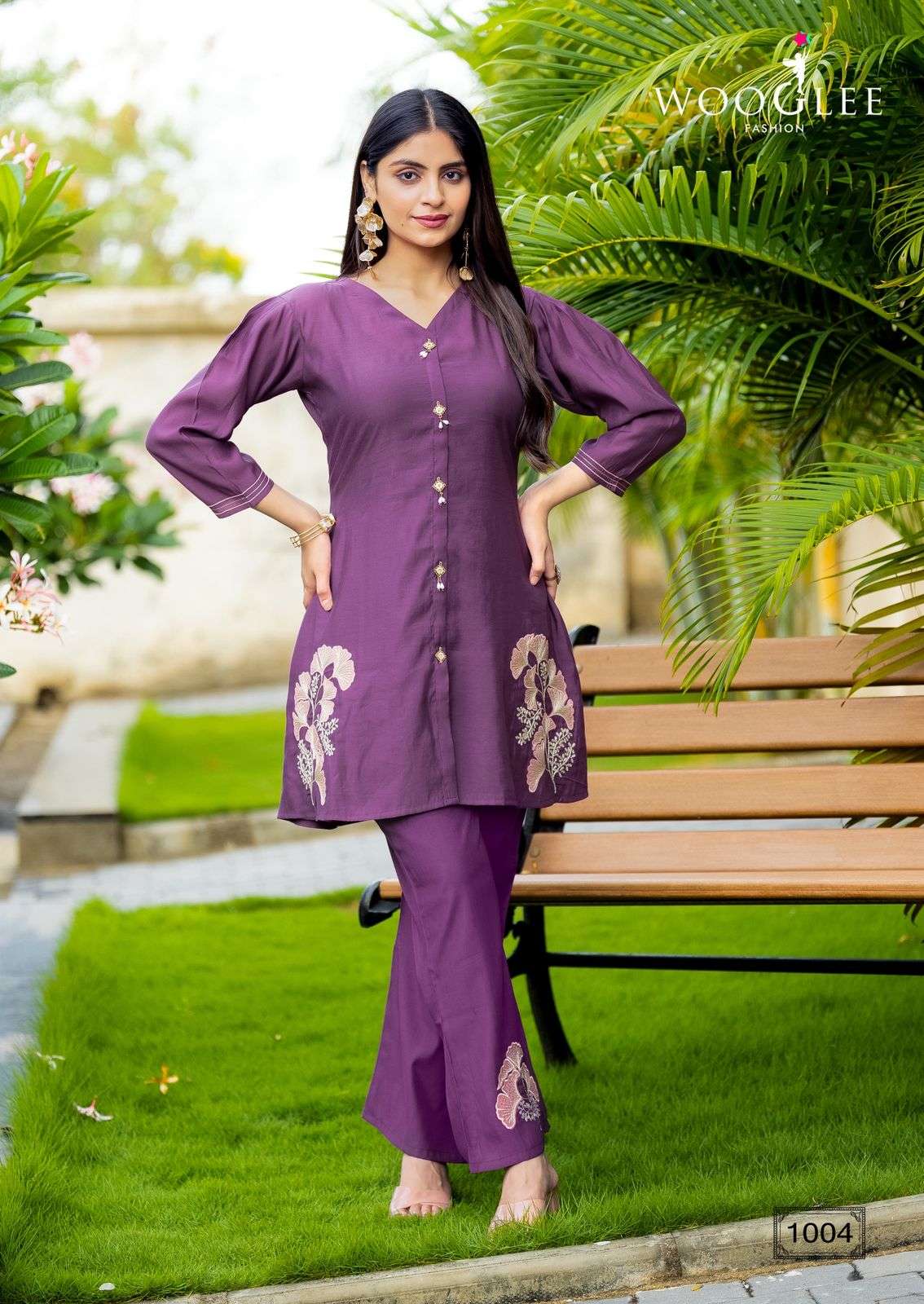 WOOGLEE ASTHETICA SILK FANCY EMBROIDERIES WORK LADIES CO-ORD SET