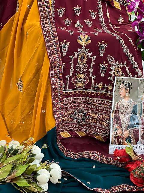 ZAHA DESIGN NO - 10112 C GEORGETTE HEAVY EMBROIDERED PAKISTANI SUIT