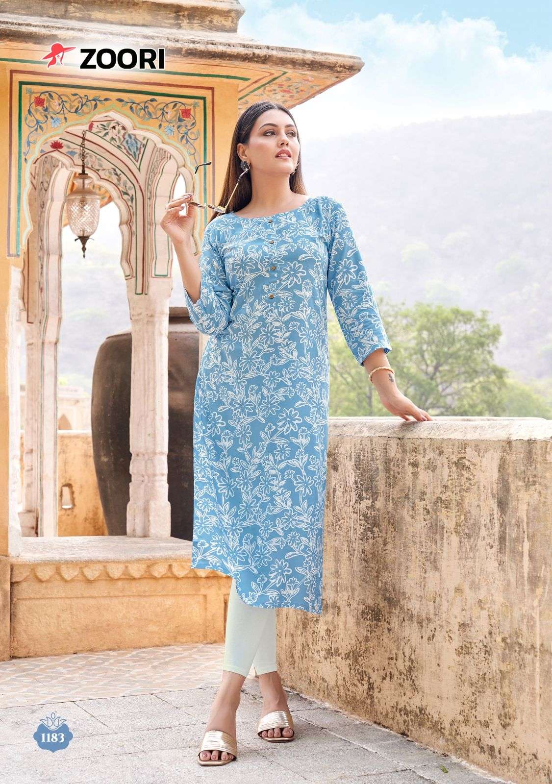 ZOORI AKSHARA VOL 31 RAYON FANCY WORKS LADIES KURTI