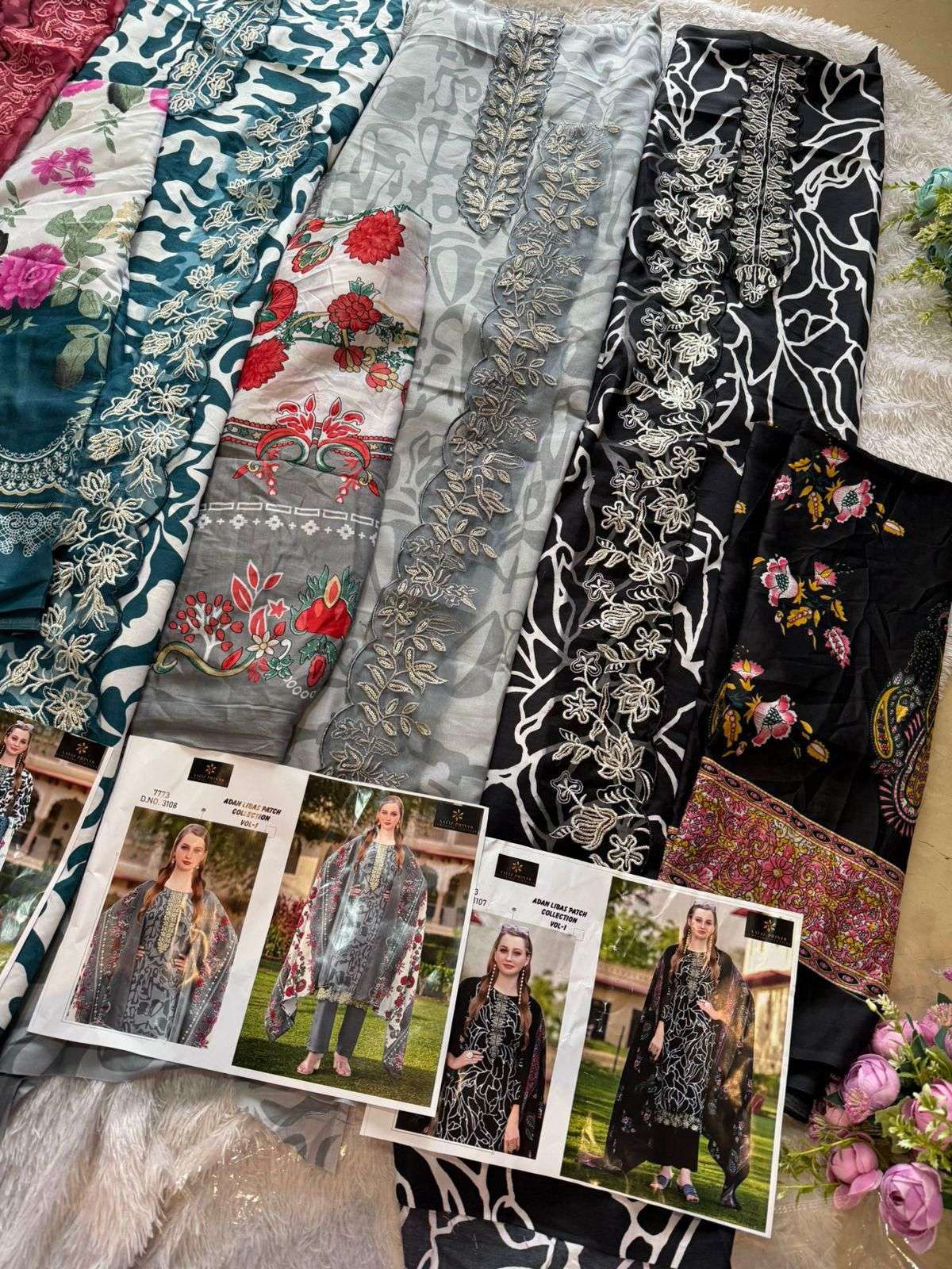  AALIZ PRINTS ADAN LIBAS PATCH COLLECTION VOL 1 COTTON DIGITAL PRINT WITH NECK WORK SUIT