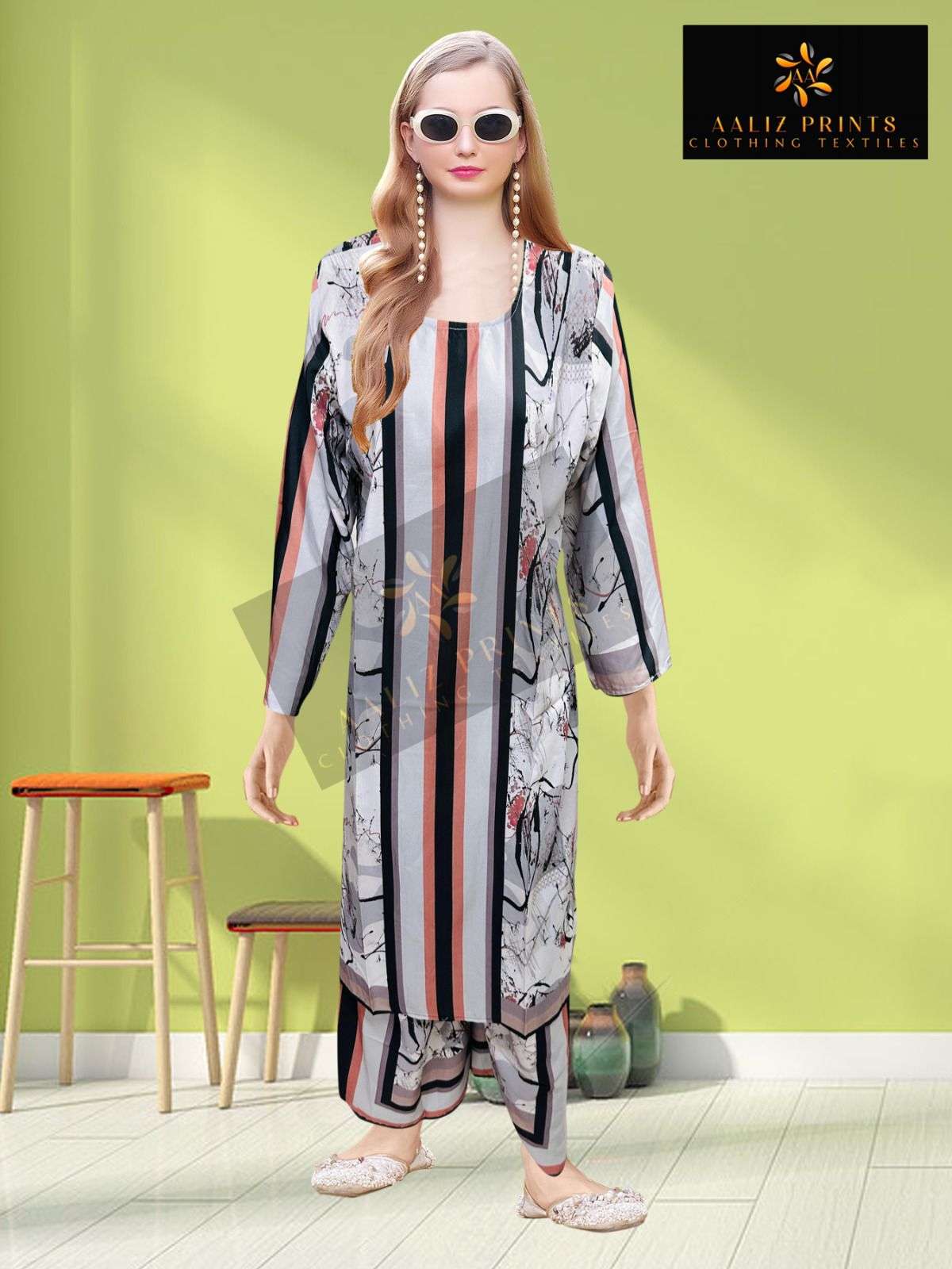 AALIZ PRINTS CODE SET VOL 12 LAWN COTTON DIGITAL PRINT KURTI WITH BOTTOM PAIR 