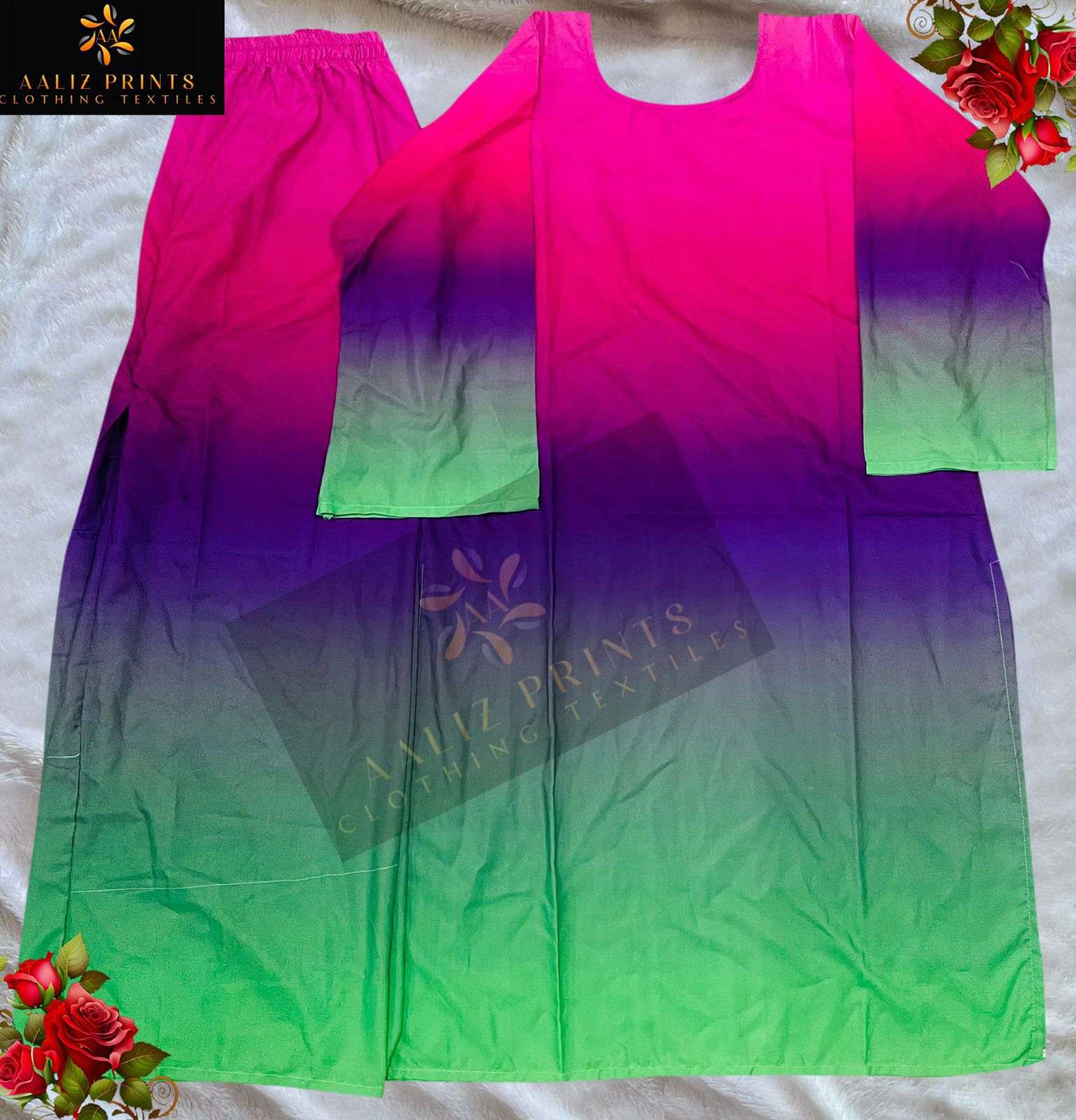 AALIZ PRINTS HOLLYWOOD CORD SET VOL 1 LAWN COTTON DIGITAL PRINT KURTI WITH BOTTOM PAIR 