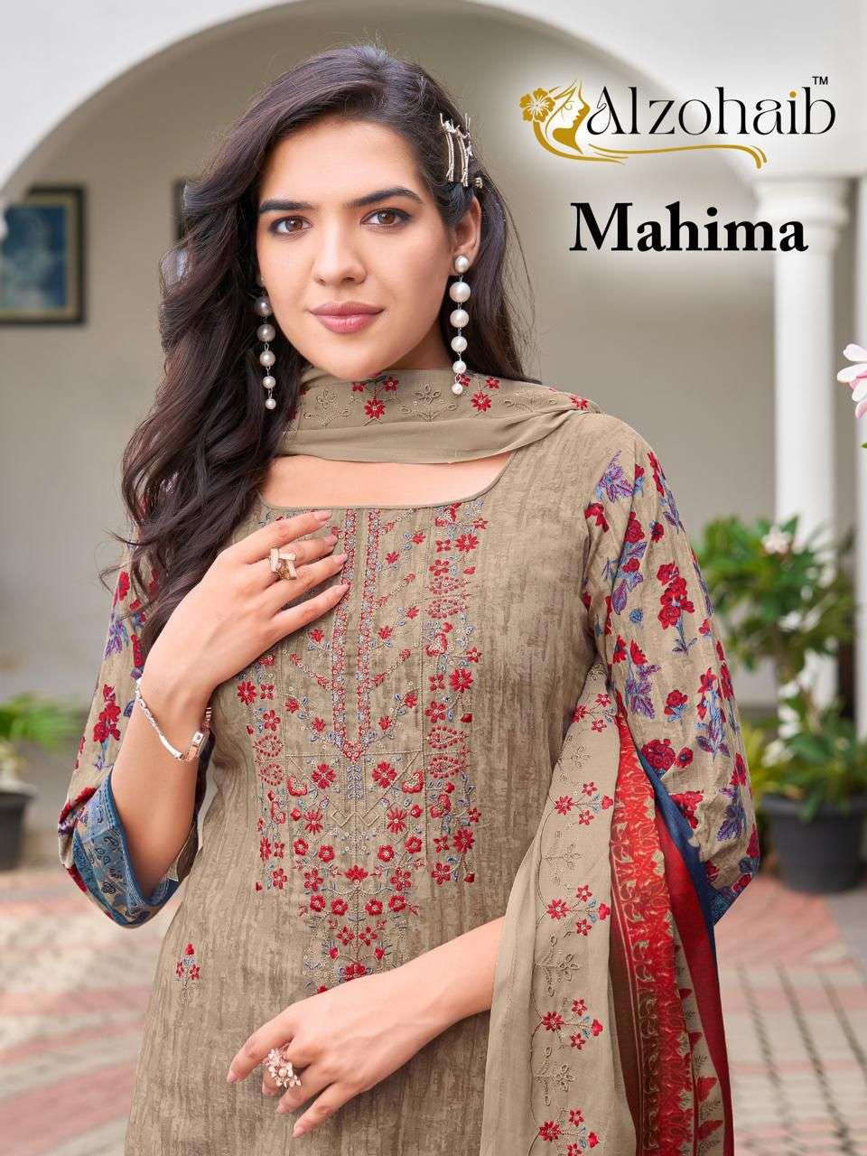 AL ZOHAIB DESIGN NO - 1262-1263-1264-1265-1266-1267 PURE COTTON PRINT SELF WORK PAKISTANI SALWAR SUIT 