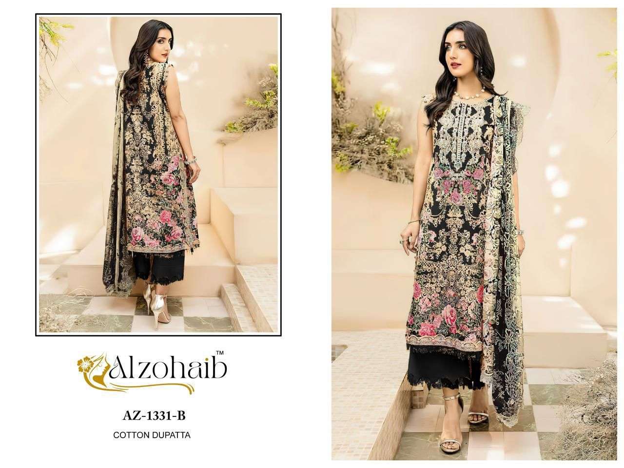 AL ZOHAIB DESIGN NO - 1331 AB PURE COTTON PRINT PATCH WORK PAKISTANI SALWAR SUIT 