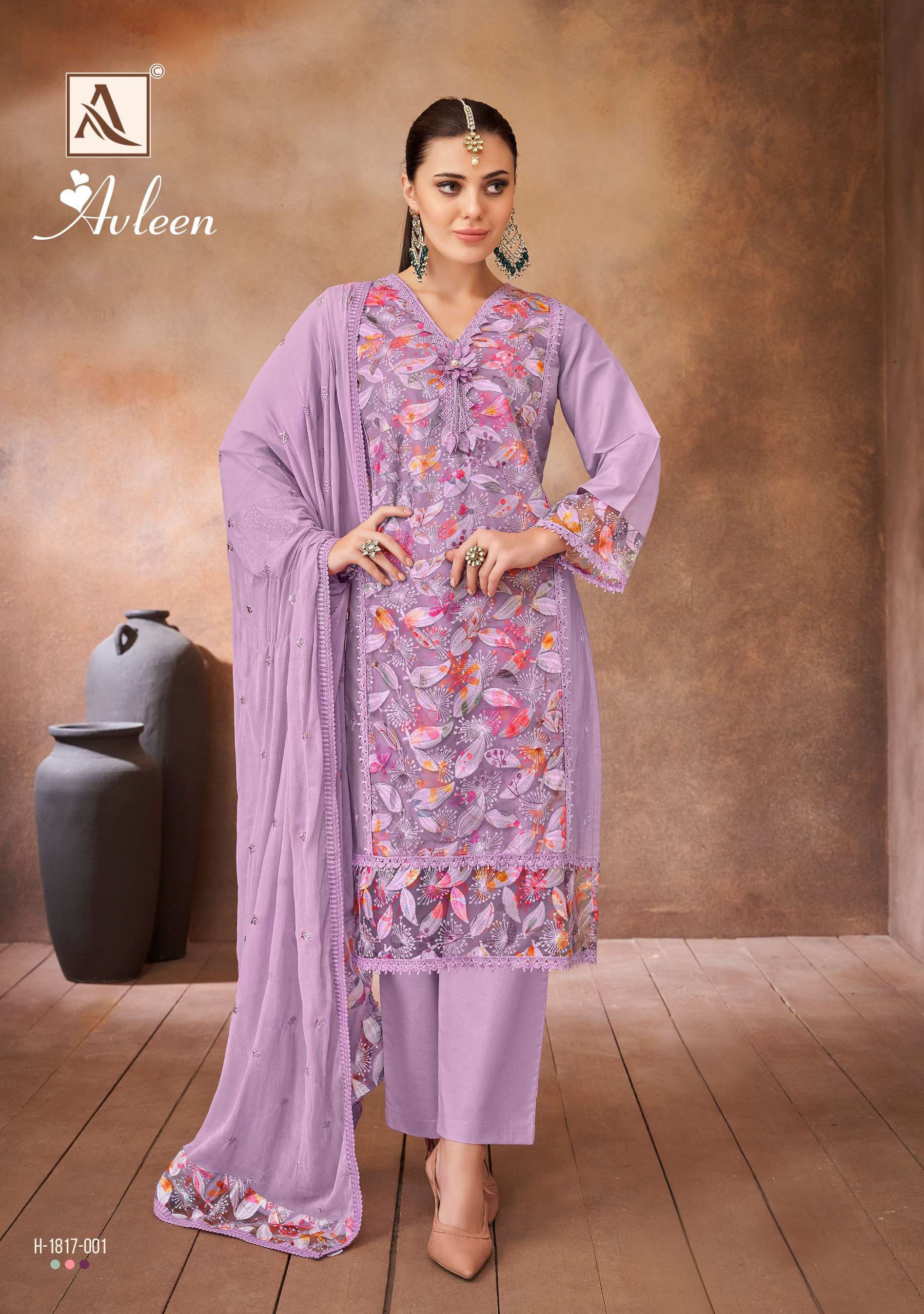 ALOK SUITS AVLEEN JAM COTTON PRINT WITH FANCY EMBROIDERY WORK SUIT