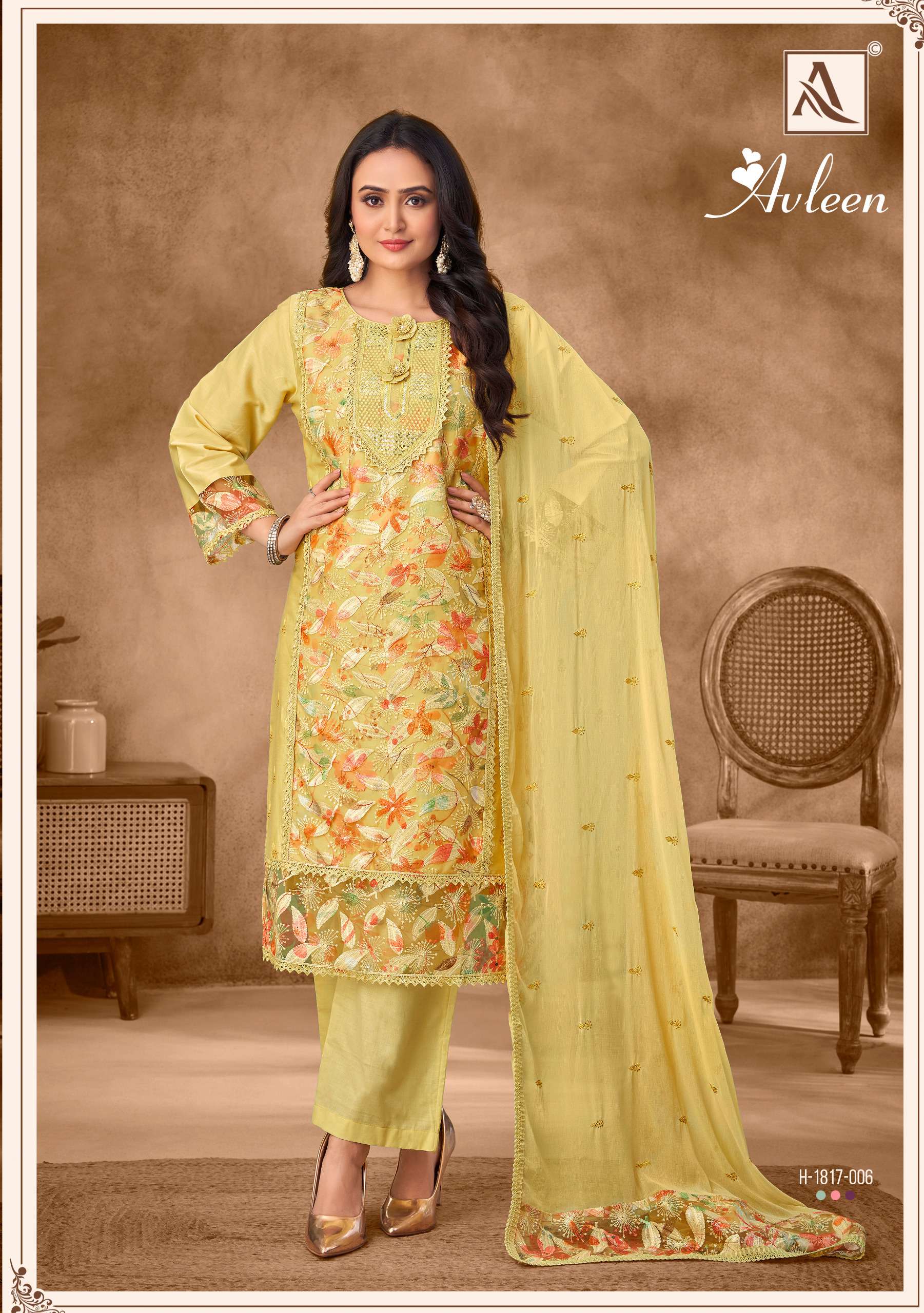 ALOK SUITS AVLEEN JAM COTTON PRINT WITH FANCY EMBROIDERY WORK SUIT