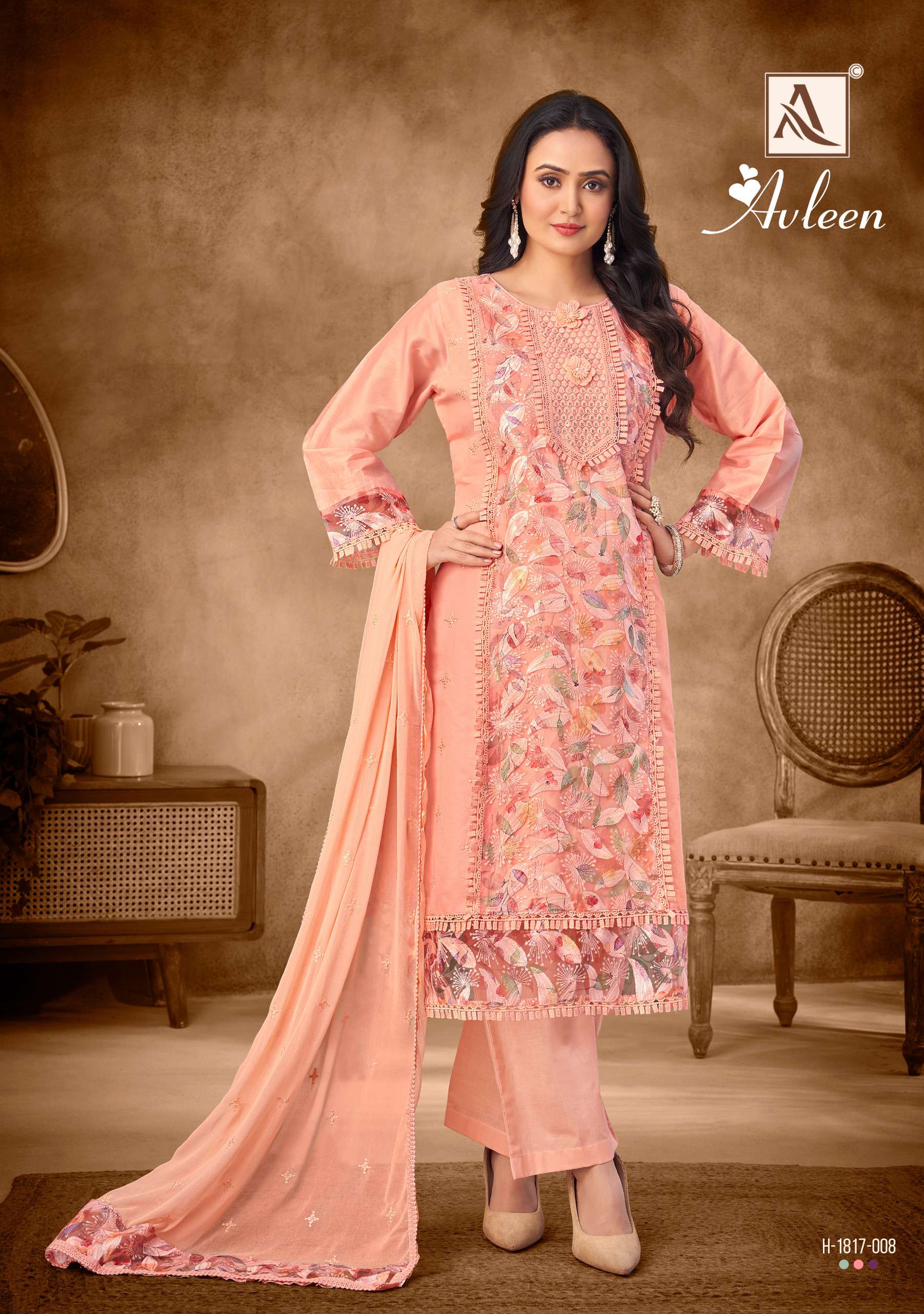 ALOK SUITS AVLEEN JAM COTTON PRINT WITH FANCY EMBROIDERY WORK SUIT