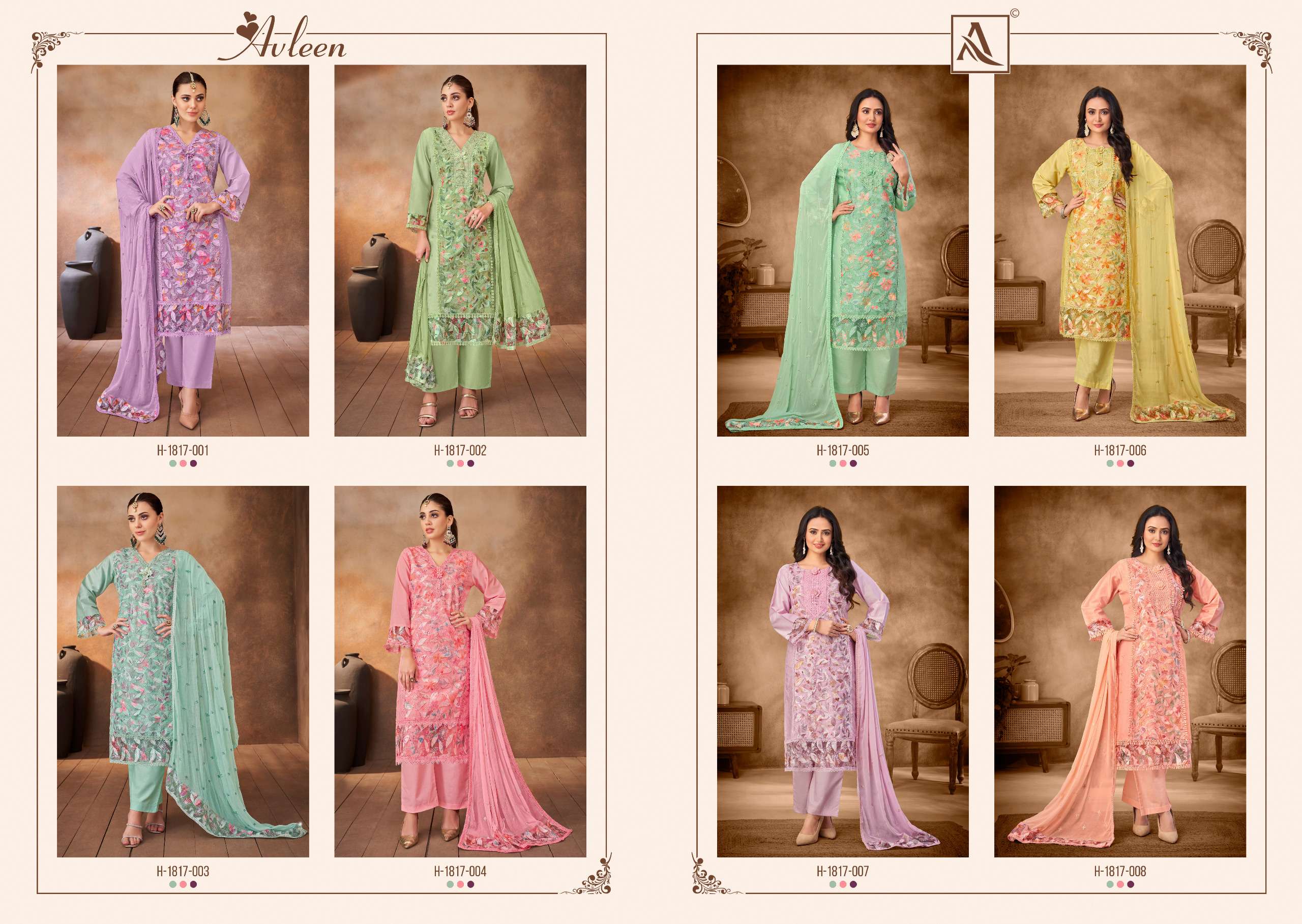 ALOK SUITS AVLEEN JAM COTTON PRINT WITH FANCY EMBROIDERY WORK SUIT
