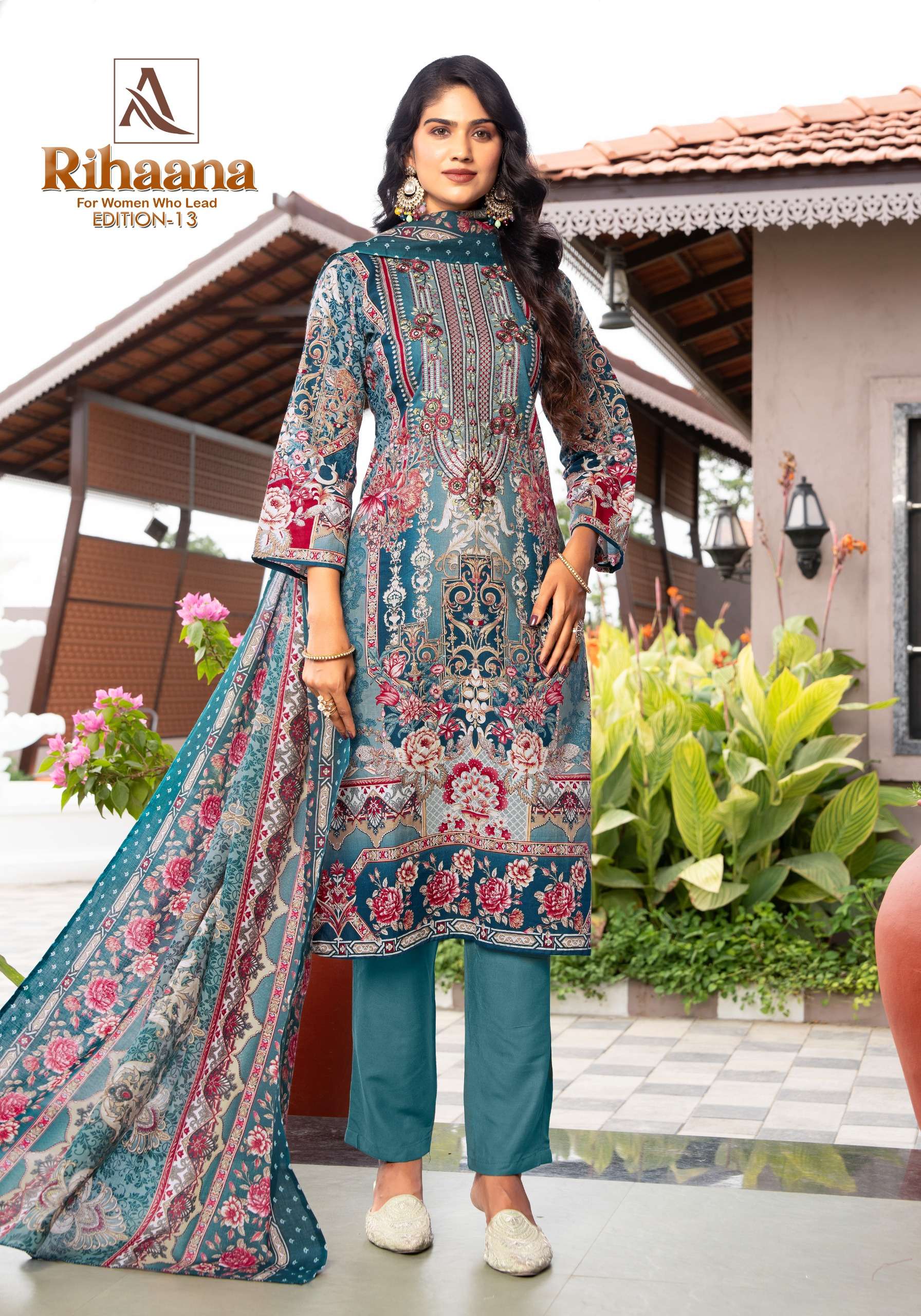ALOK SUITS RIHAANA VOL 13 COTTON DIGITAL PAKISTANI PRINT WITH WORK SUIT