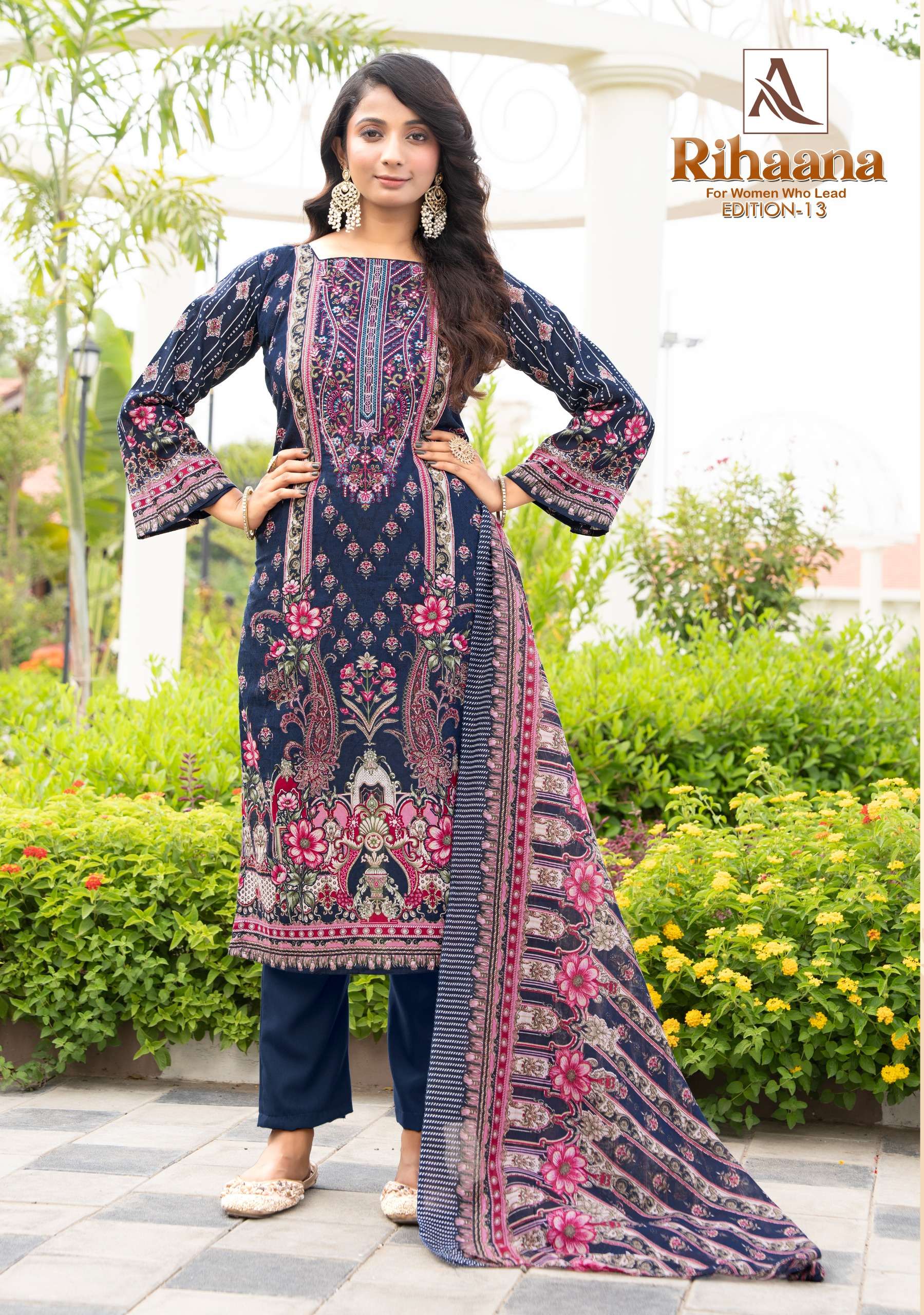 ALOK SUITS RIHAANA VOL 13 COTTON DIGITAL PAKISTANI PRINT WITH WORK SUIT