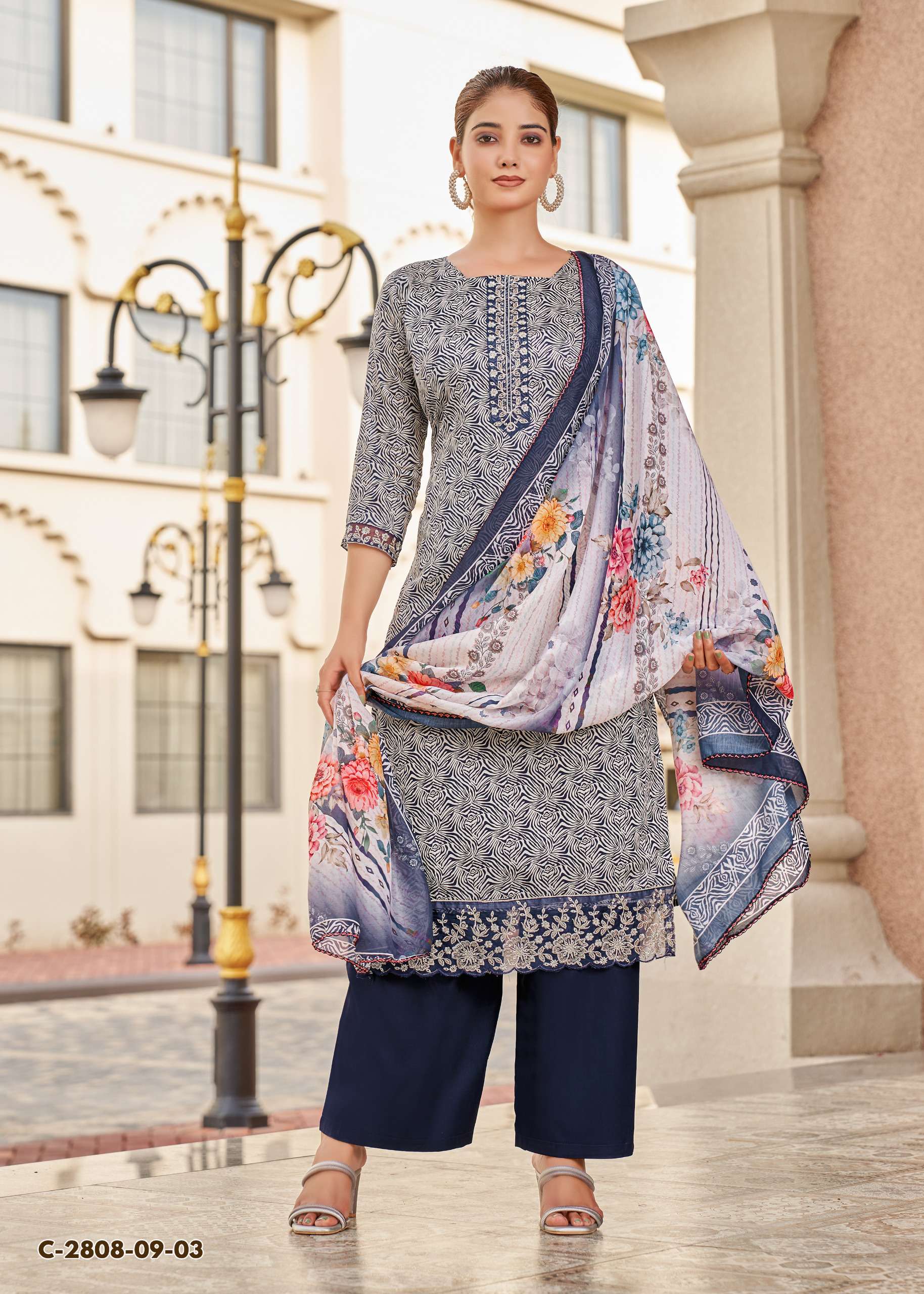 ALOK SUITS SUPER GIRL VOL 3 JAM COTTON PRINT WITH FANCY WORK SUIT