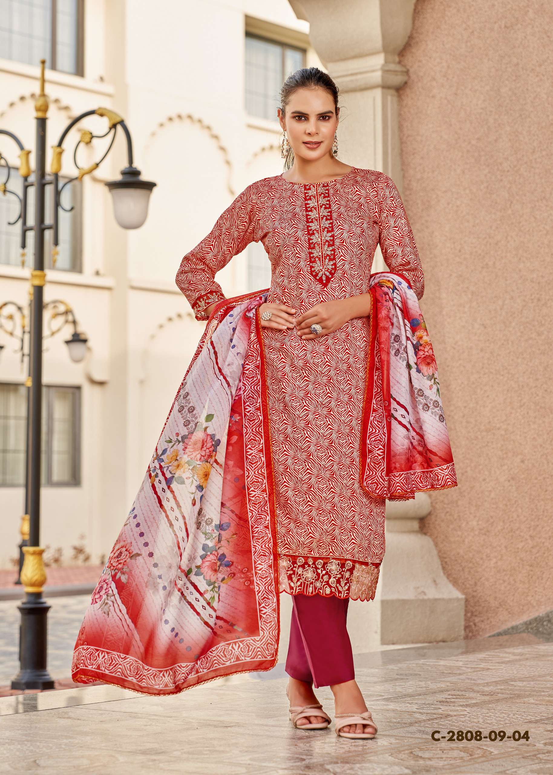 ALOK SUITS SUPER GIRL VOL 3 JAM COTTON PRINT WITH FANCY WORK SUIT