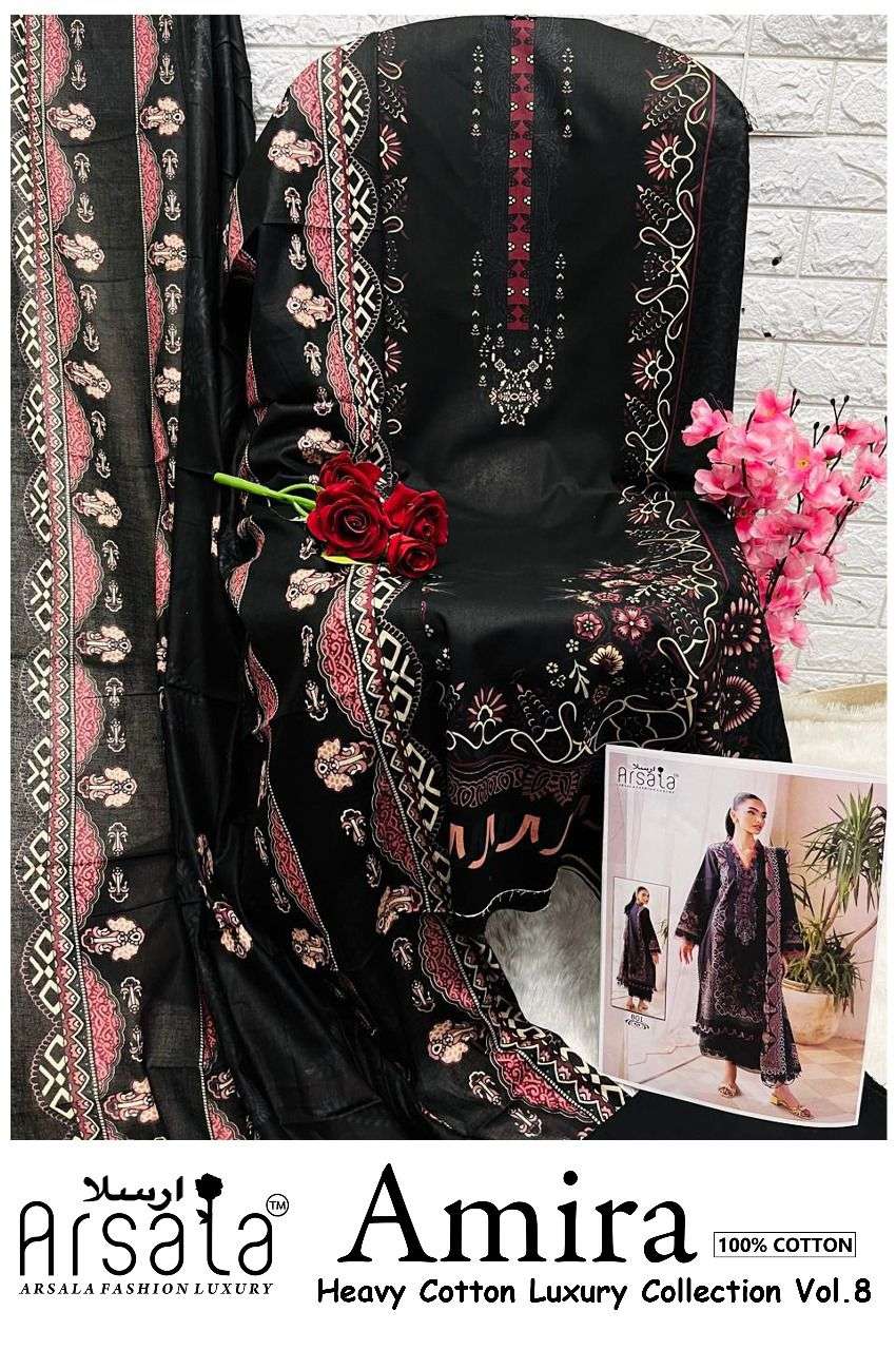 ARSALA FASHION AMIRA HEAVY COTTON LUXURY COLLECTION VOL 8 LAWN COTTON SALWAR SUIT