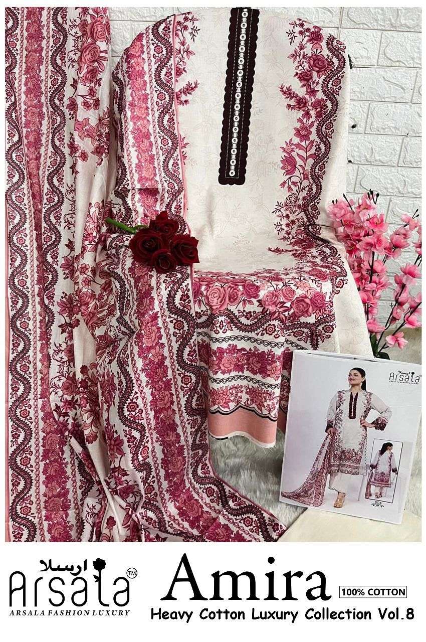 ARSALA FASHION AMIRA HEAVY COTTON LUXURY COLLECTION VOL 8 LAWN COTTON SALWAR SUIT