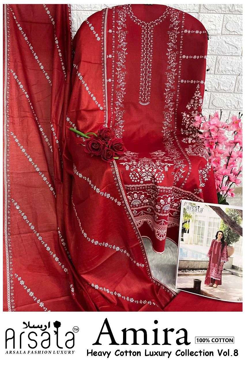 ARSALA FASHION AMIRA HEAVY COTTON LUXURY COLLECTION VOL 8 LAWN COTTON SALWAR SUIT