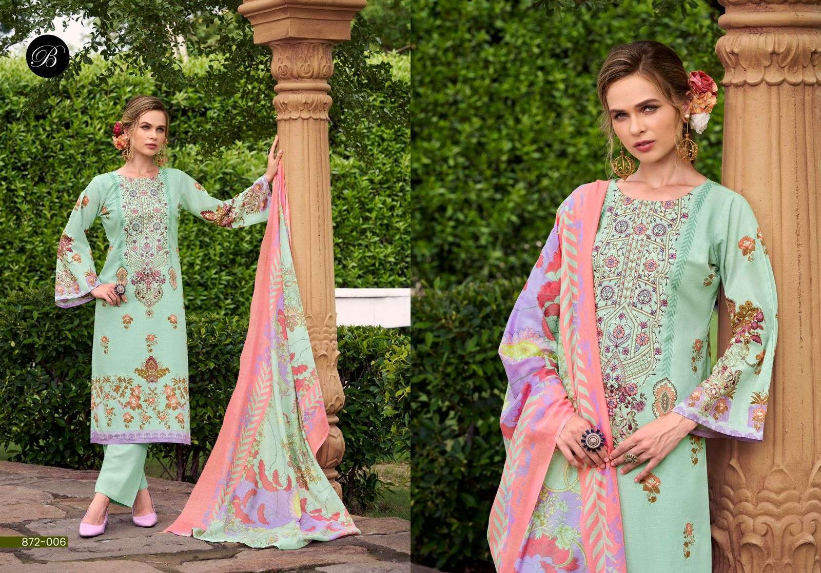 BELLIZA DESIGNER STUDIO NAIRA VOL 113 COTTON PRINT WITH FANCY WORK SUIT