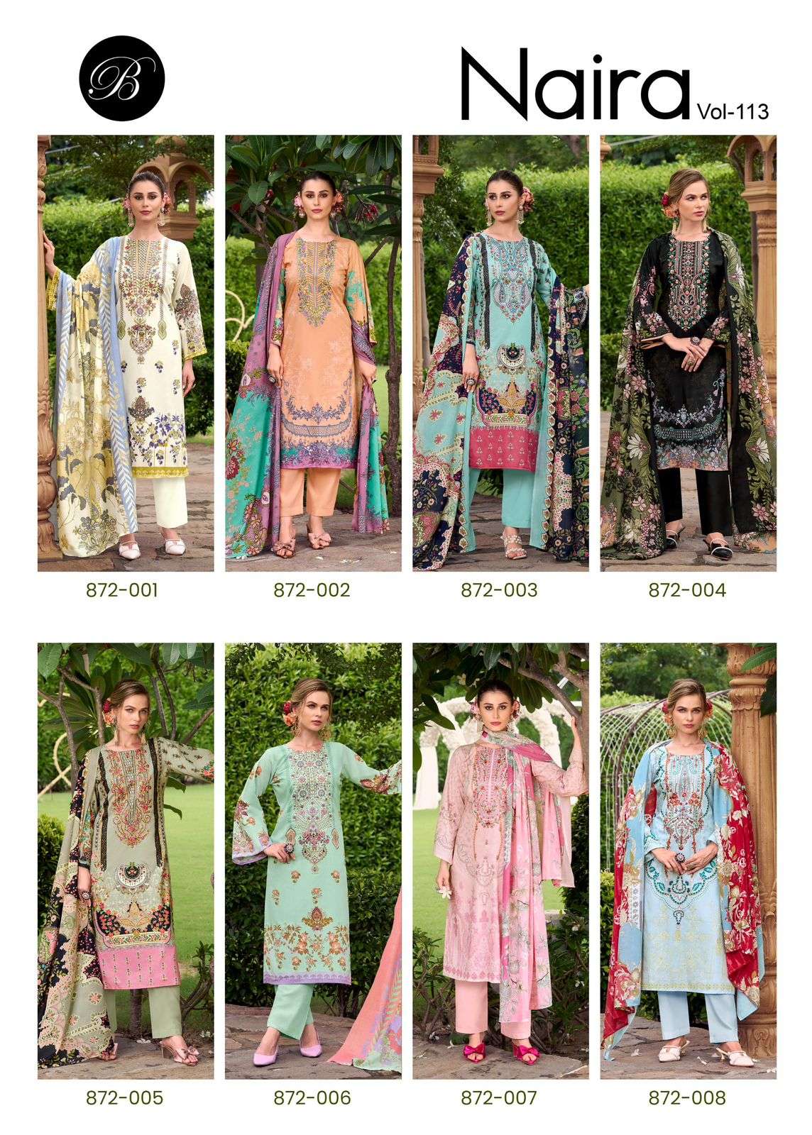 BELLIZA DESIGNER STUDIO NAIRA VOL 113 COTTON PRINT WITH FANCY WORK SUIT