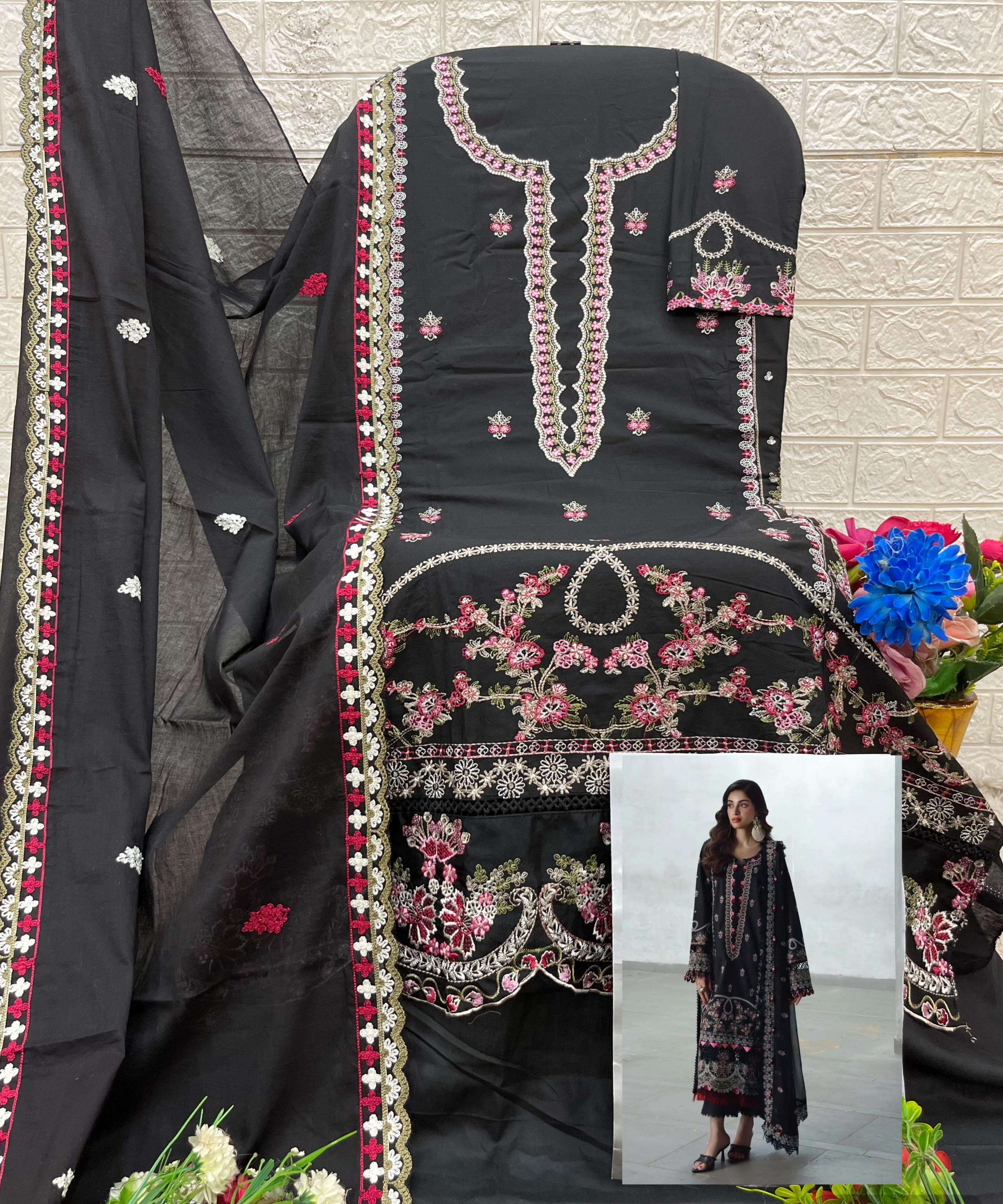 DEEPSY SUITS ELAN VOL 3 COTTON HEAVY EMBROIDERY DESIGNER WORK SUIT