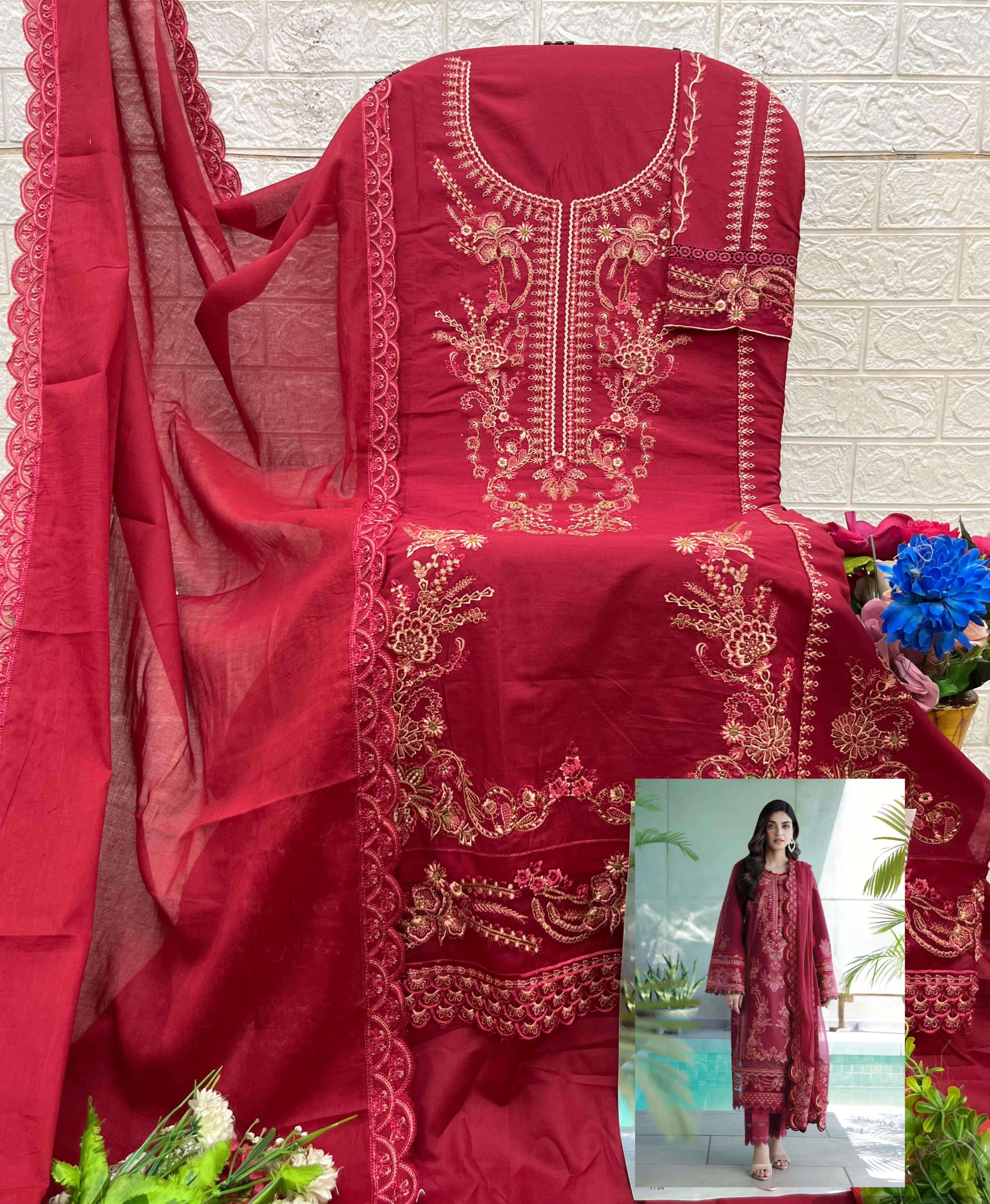 DEEPSY SUITS ELAN VOL 3 COTTON HEAVY EMBROIDERY DESIGNER WORK SUIT