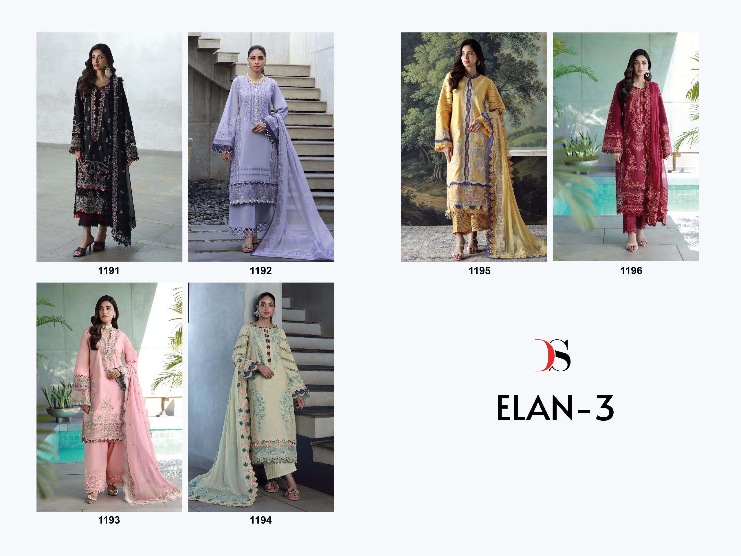 DEEPSY SUITS ELAN VOL 3 COTTON HEAVY EMBROIDERY DESIGNER WORK SUIT