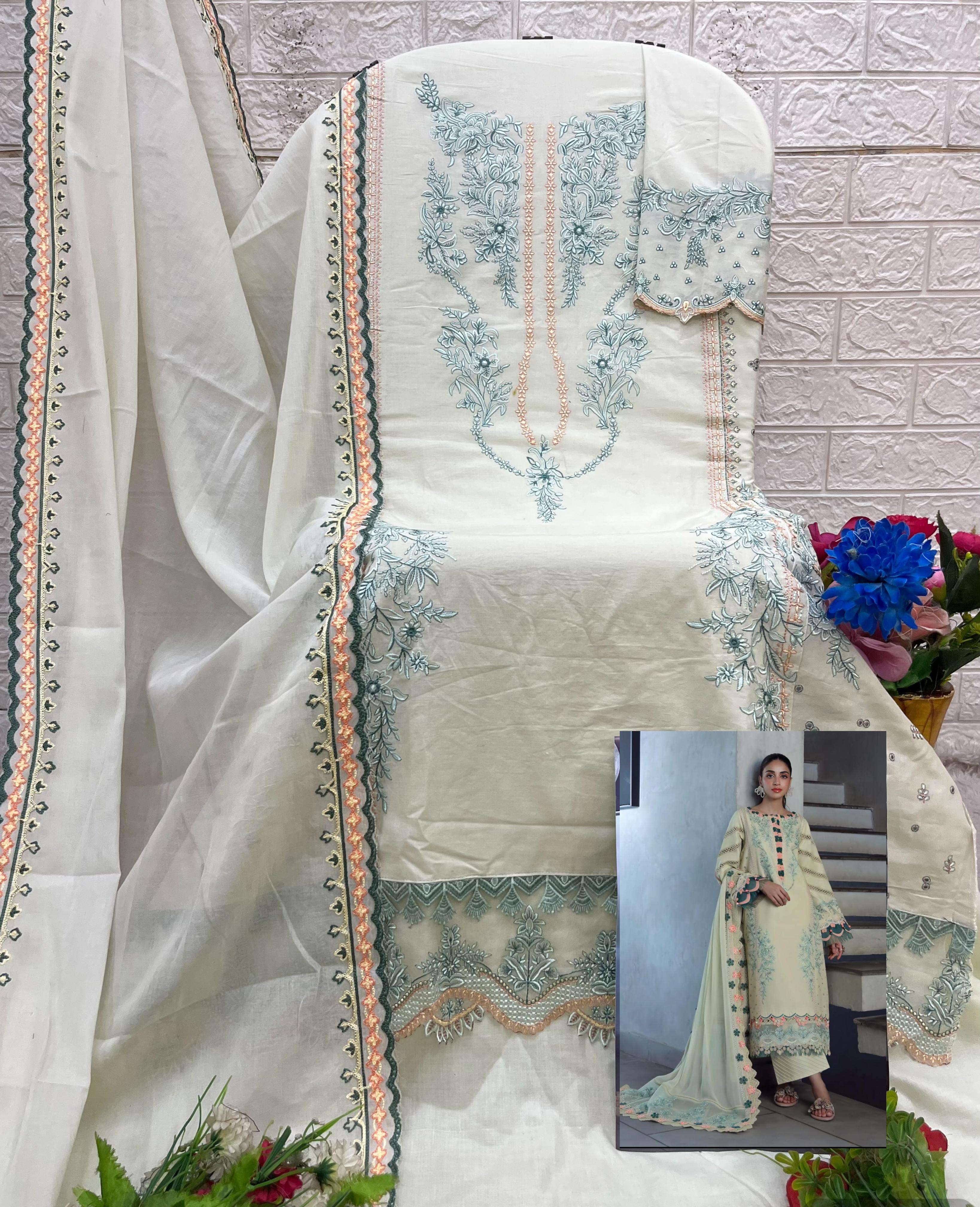 DEEPSY SUITS ELAN VOL 3 COTTON HEAVY EMBROIDERY DESIGNER WORK SUIT