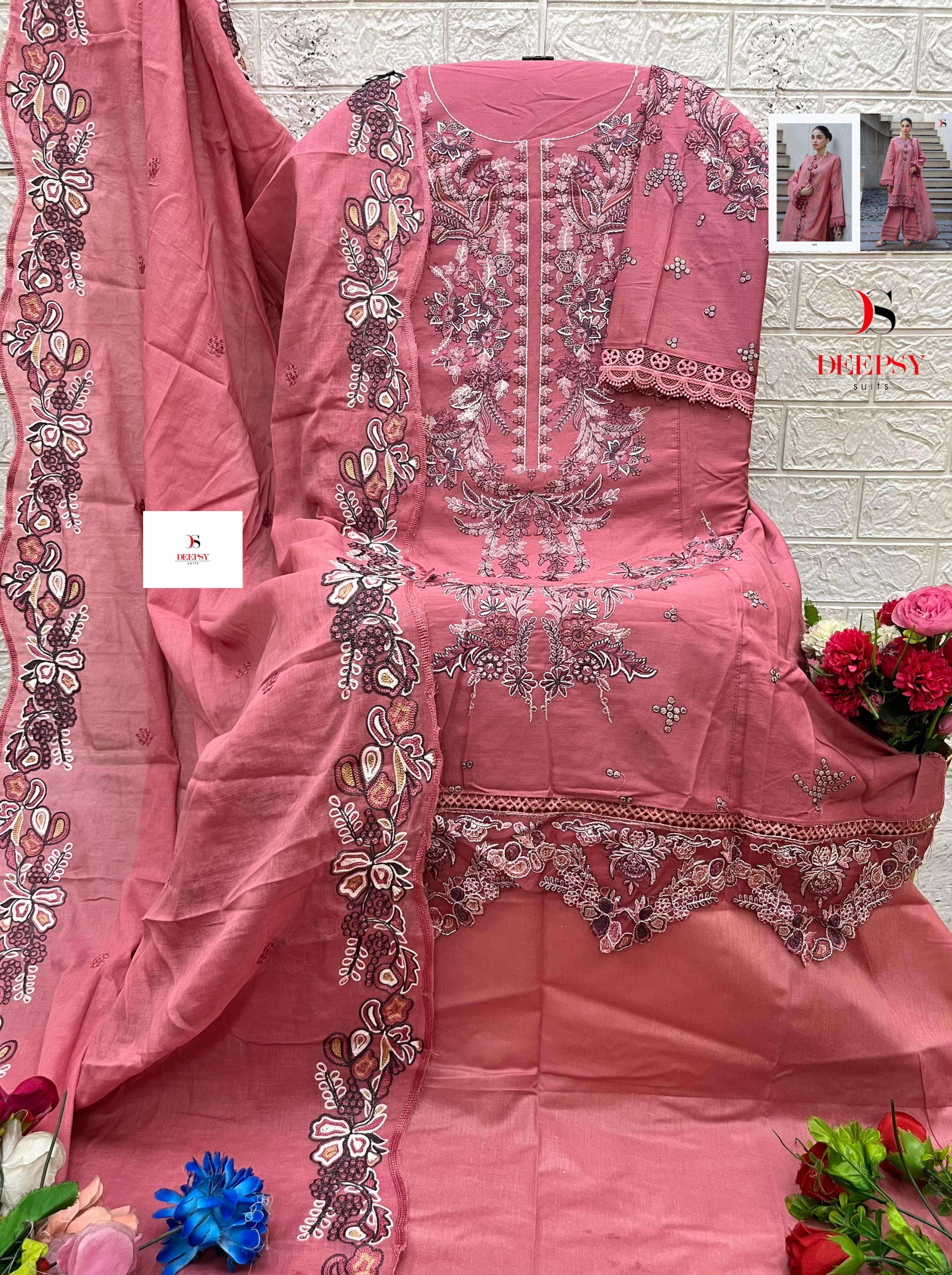 DEEPSY SUITS ELAN VOL 4 COTTON EMBROIDERY DESIGNER WORK PAKISTANI SUIT