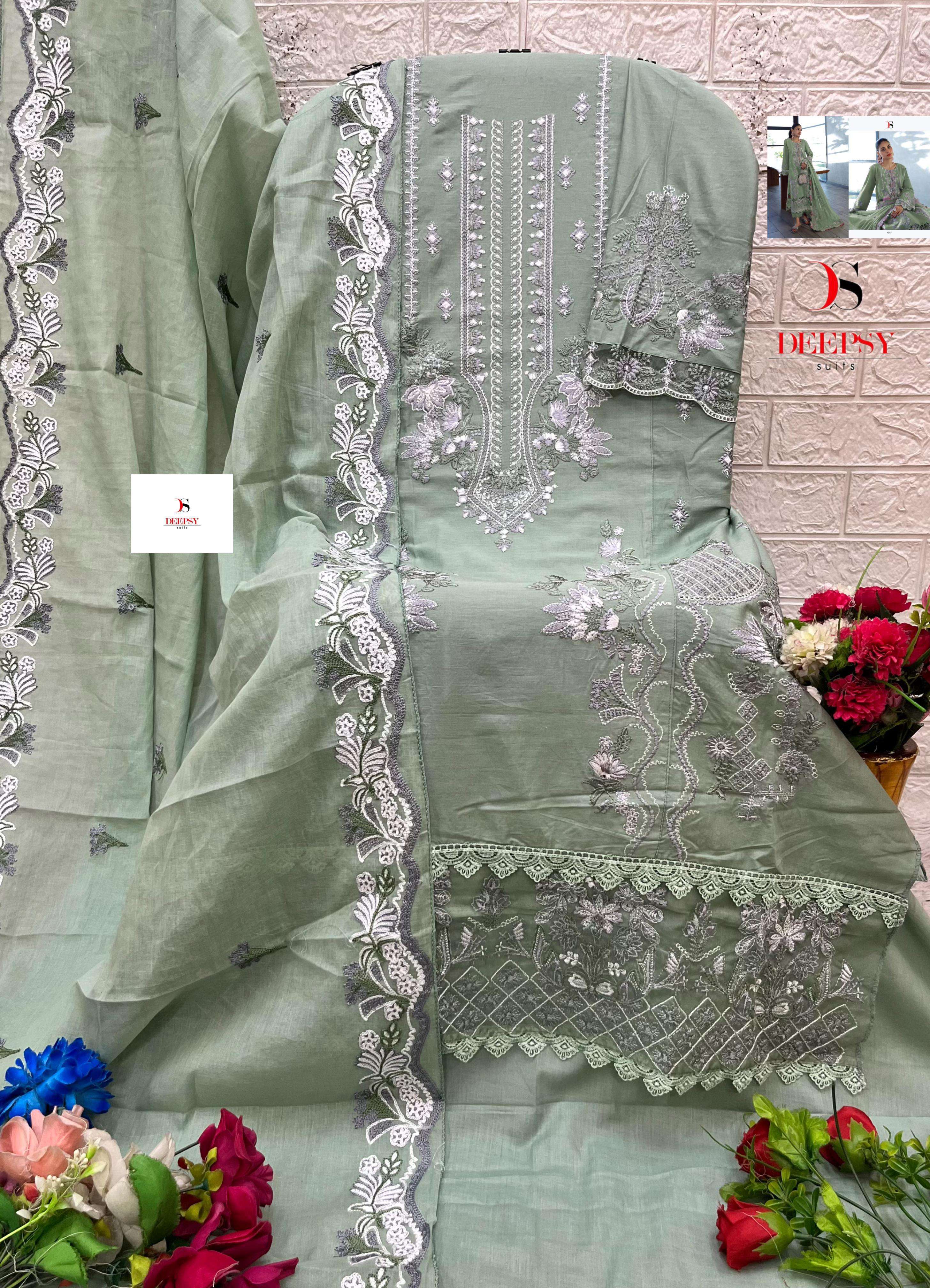 DEEPSY SUITS ELAN VOL 4 COTTON EMBROIDERY DESIGNER WORK PAKISTANI SUIT