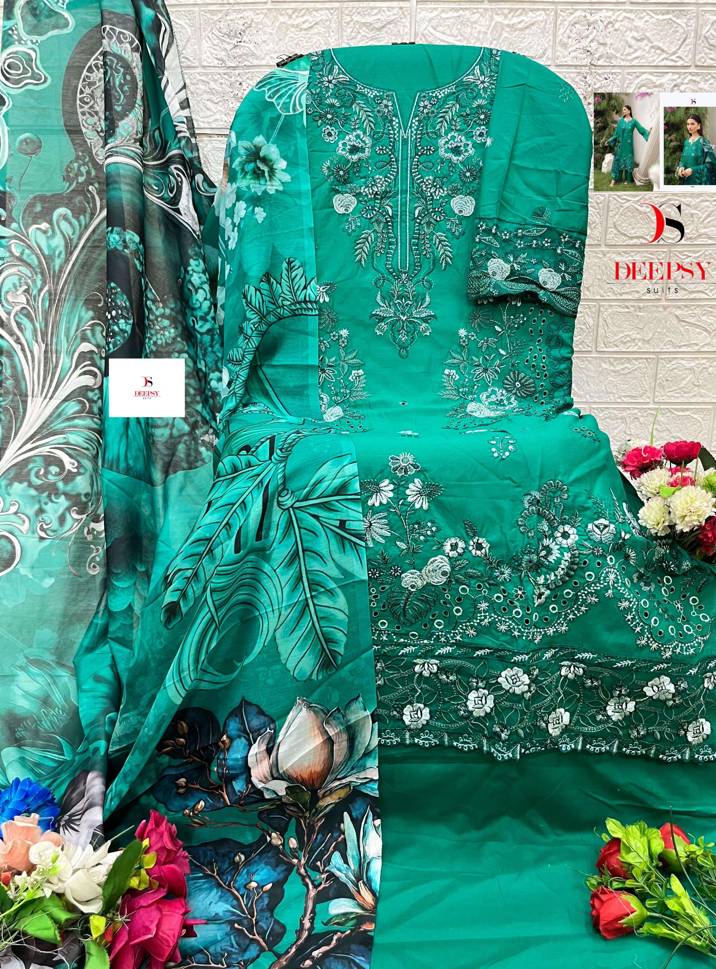 DEEPSY SUITS ELAN VOL 4 COTTON EMBROIDERY DESIGNER WORK PAKISTANI SUIT