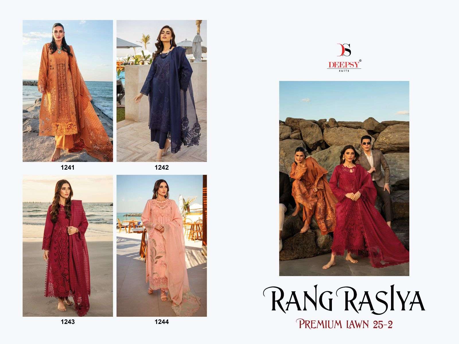 DEEPSY SUITS RANG RASIYA PREMIUM LAWN 25 VOL 2 COTTON EMBROIDERED SUIT
