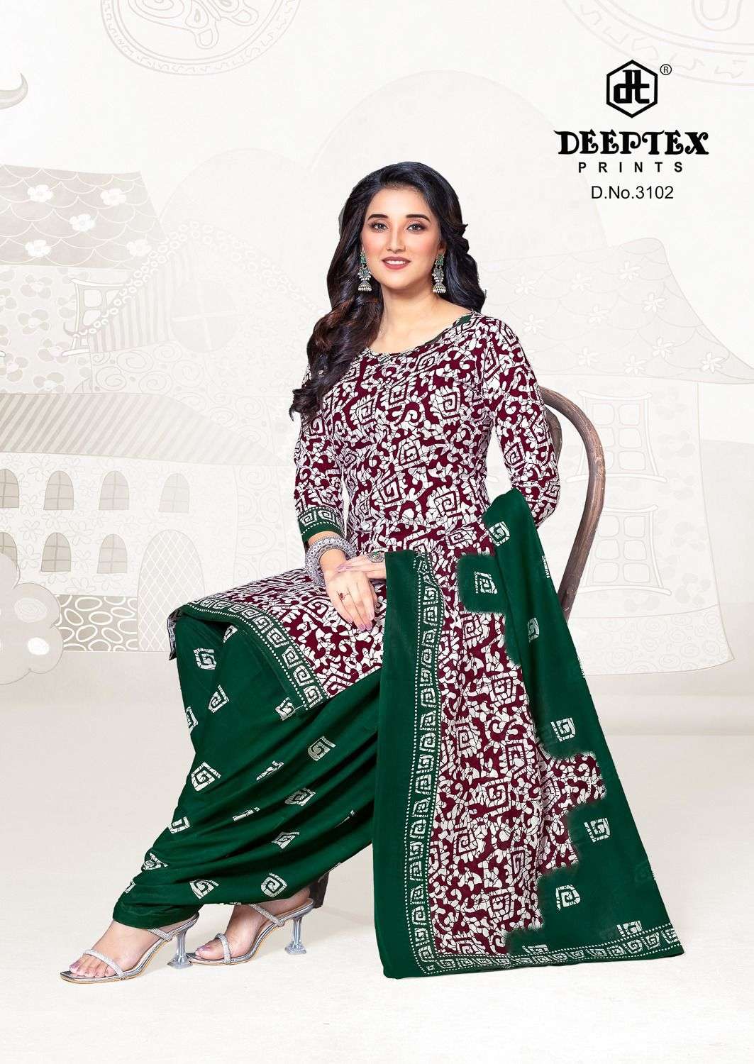 DEEPTEX PRINTS BATIK PLUS VOL 31 COTTON PRINTED SALWAR SUIT