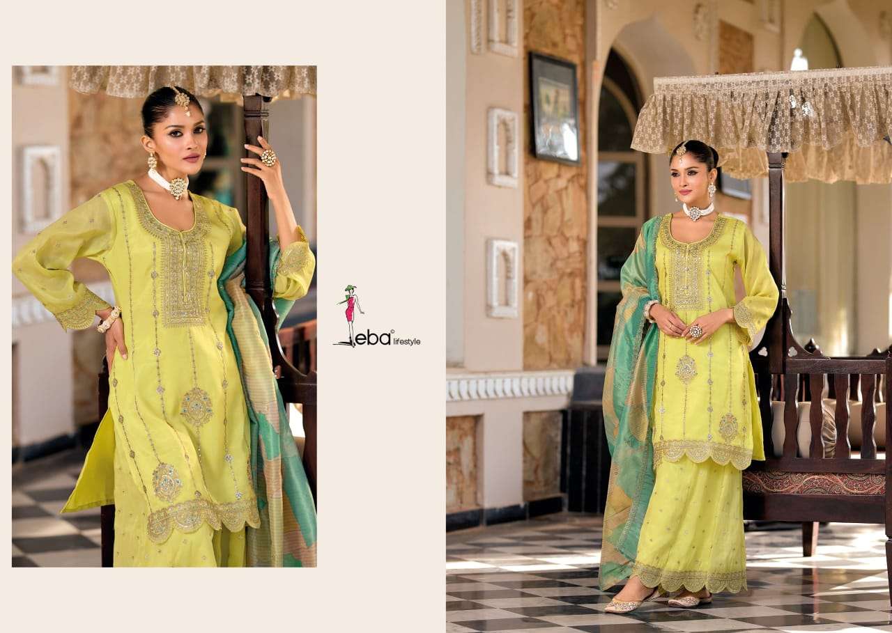 EBA LIFESTYLE DIYA SIMER FABRIC HEAVY EMBROIDERED READY MADE SUIT