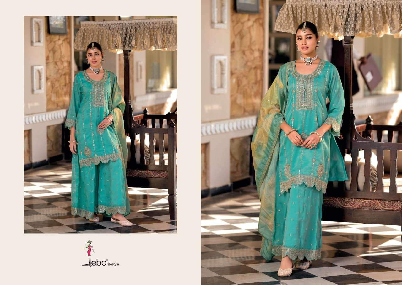 EBA LIFESTYLE DIYA SIMER FABRIC HEAVY EMBROIDERED READY MADE SUIT