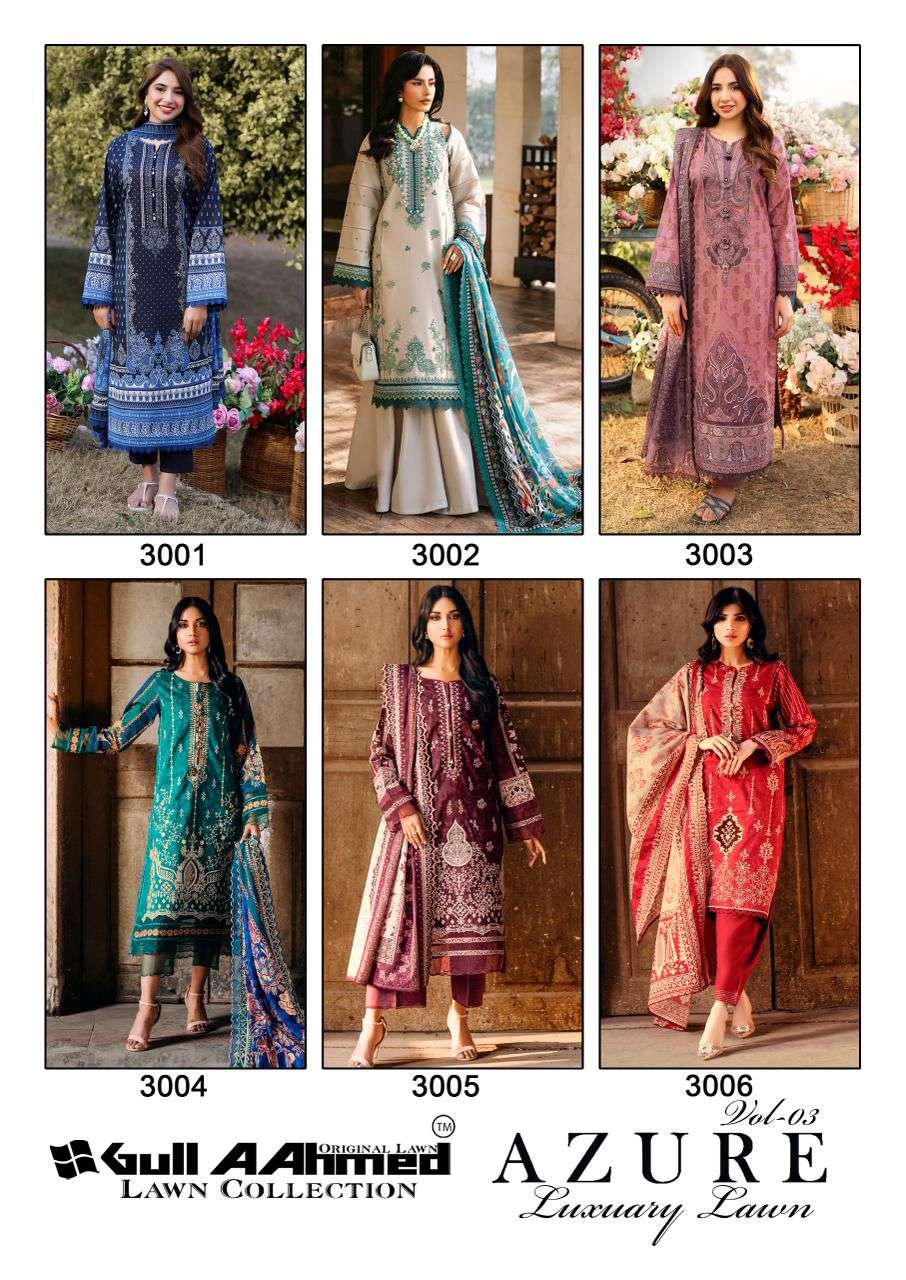 GULL AAHMED AZURE VOL 3 LAWN COTTON DIGITAL PRINTS SALWAR SUIT