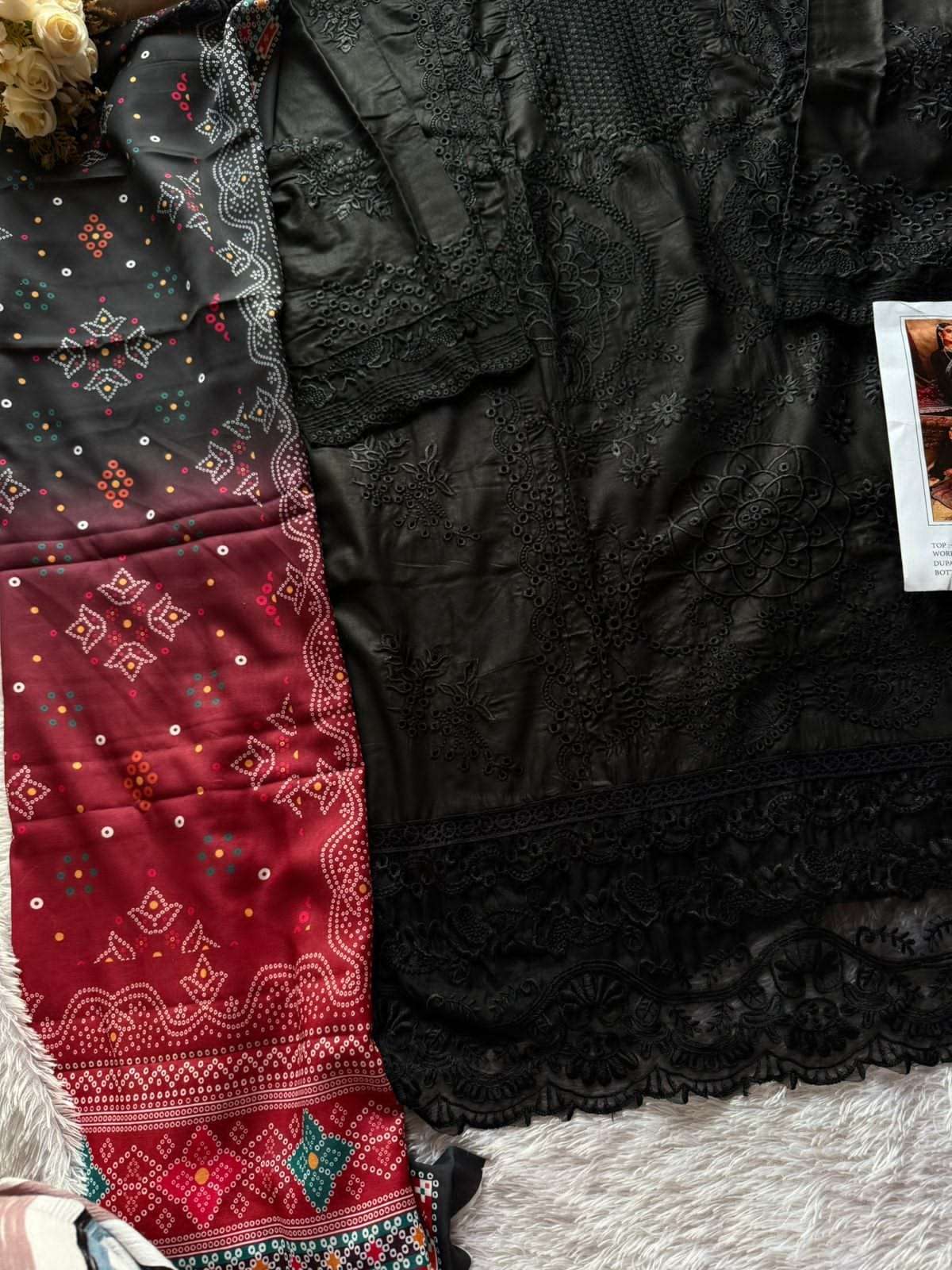 JOHRA TEX DESIGN NO - JT - 178 CAMBRIC COTTON CHIKANKARI EMBROIDERED WORK PAKISTANI SALWAR SUIT