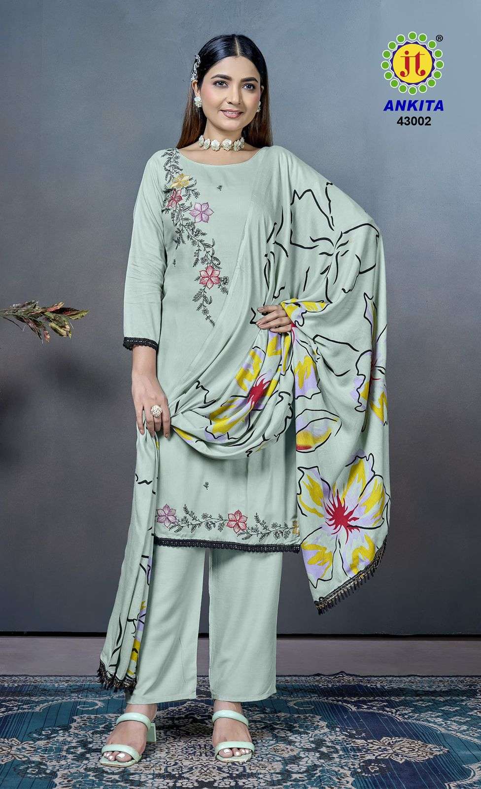 JT ANKITA VOL 43 RAYON FANCY EMBROIDERY WORKS SUIT