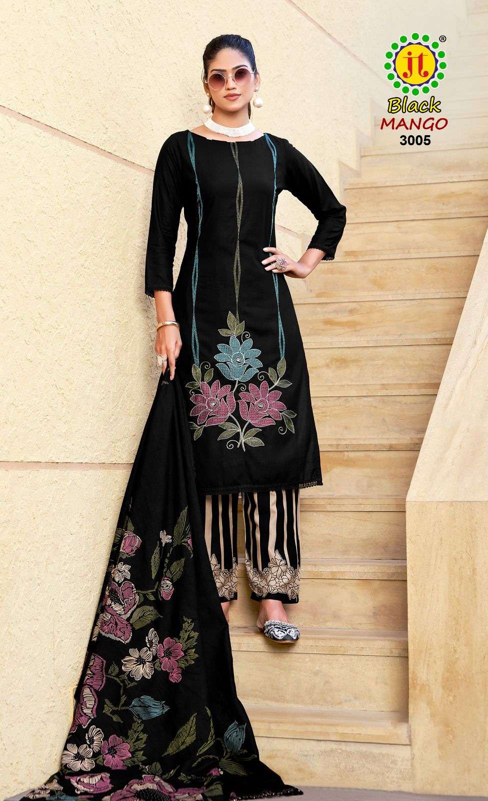 JT BLACK MANGO VOL 3 RAYON FANCY WORKS LADIES SALWAR SUIT
