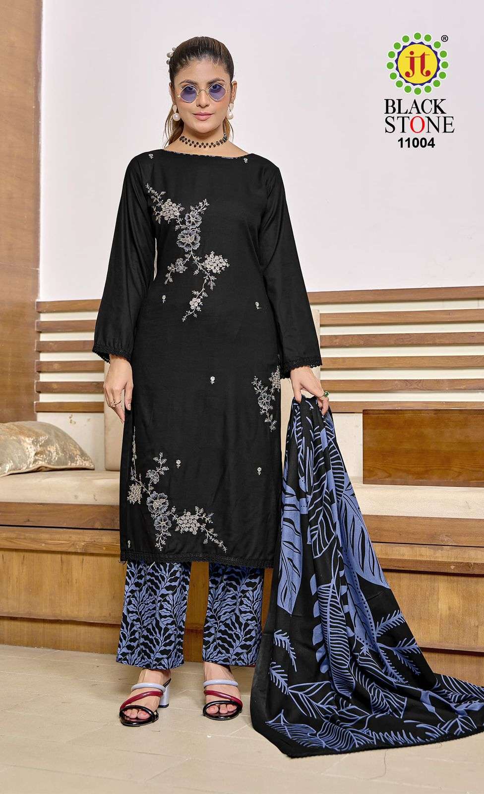 JT BLACK STONE VOL 11 RAYON SEQUENCE EMBROIDERIES WORK SALWAR SUIT