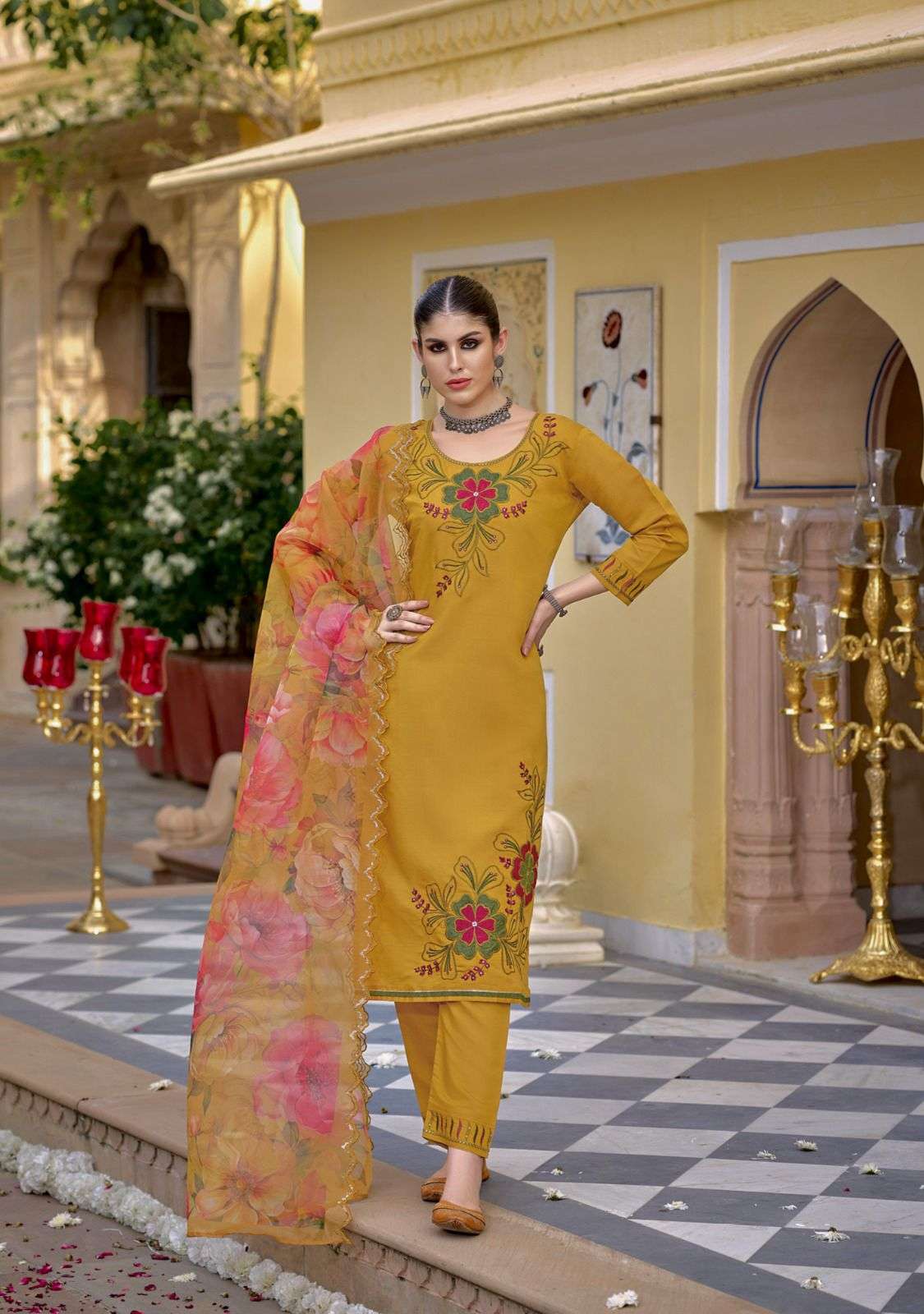 KAILEE FASHION BOONDI VOL 3 VISCOSE SILK DESIGNER WORK READY MADE SUIT