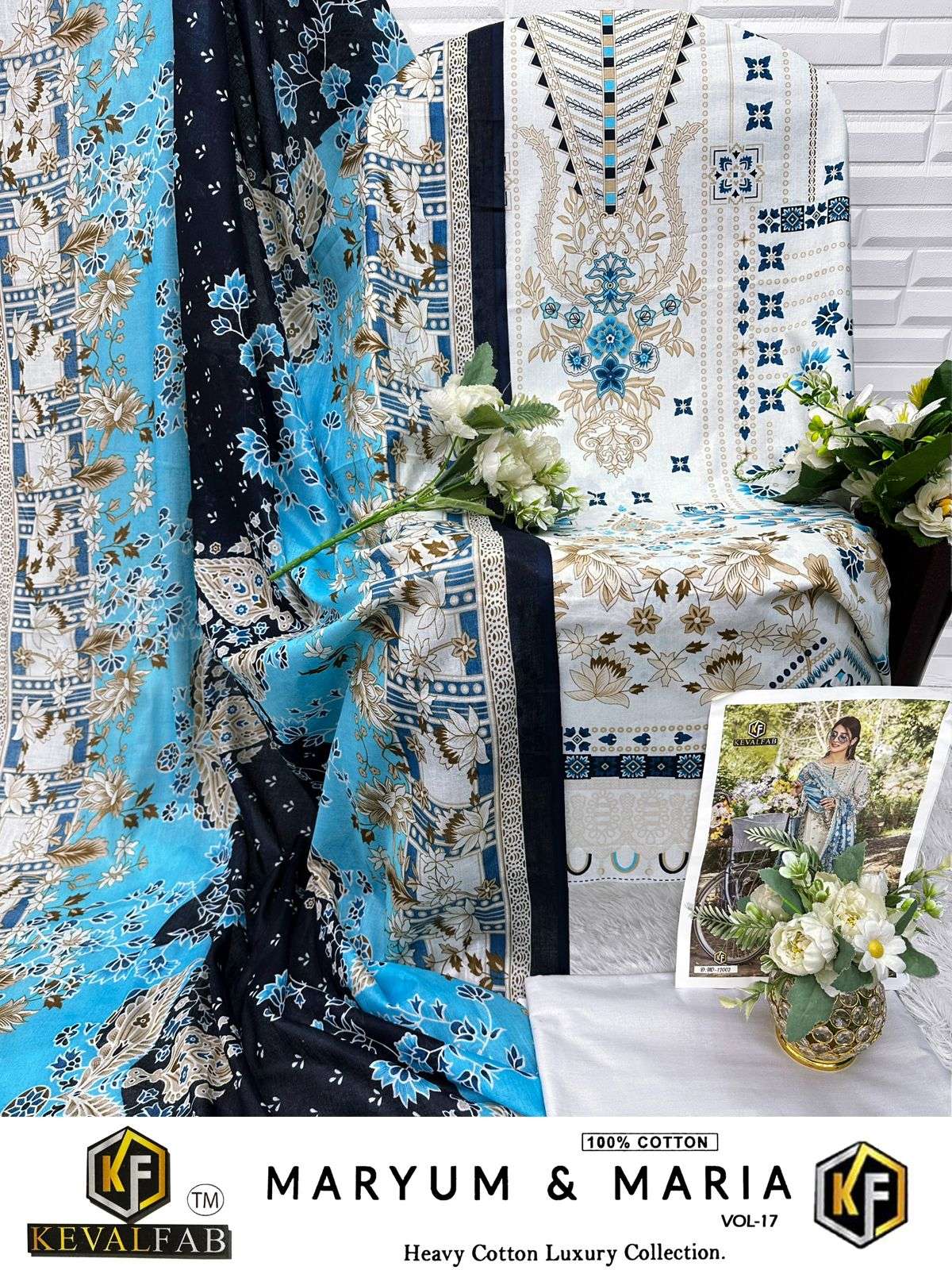 KEVAL FAB MARYUM & MARIA VOL 17 COTTON DIGITAL PRINTS SALWAR SUIT
