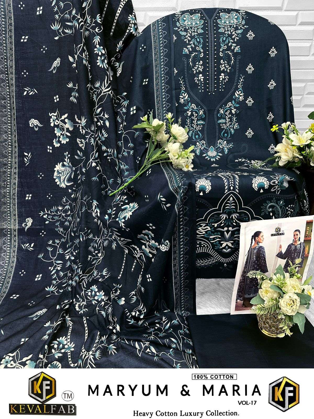 KEVAL FAB MARYUM & MARIA VOL 17 COTTON DIGITAL PRINTS SALWAR SUIT