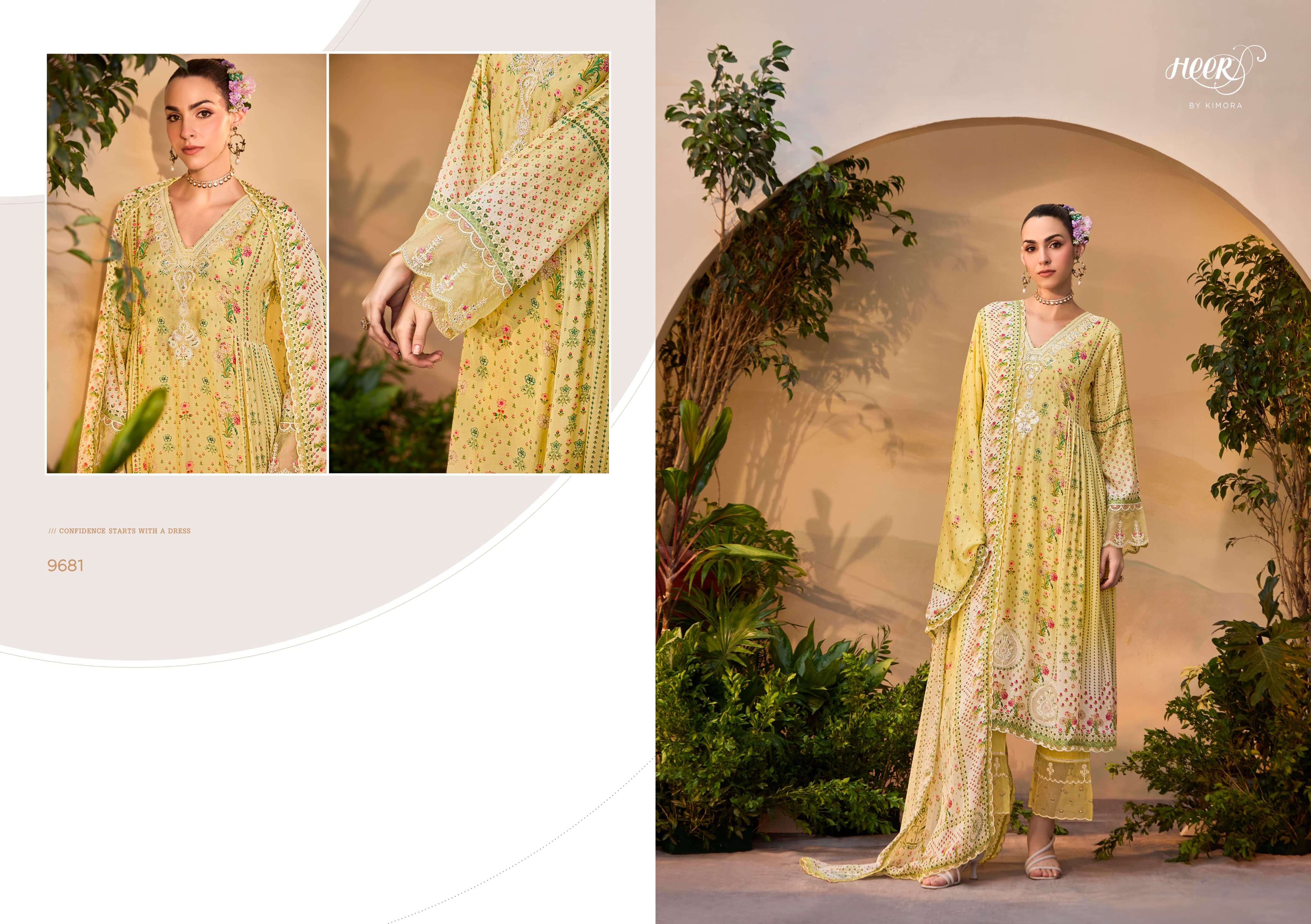 KIMORA HEER TITLIYAIN VOL 212 MUSLIN DIGITAL PRINT WITH FANCY EMBROIDERY DESIGNER SUIT