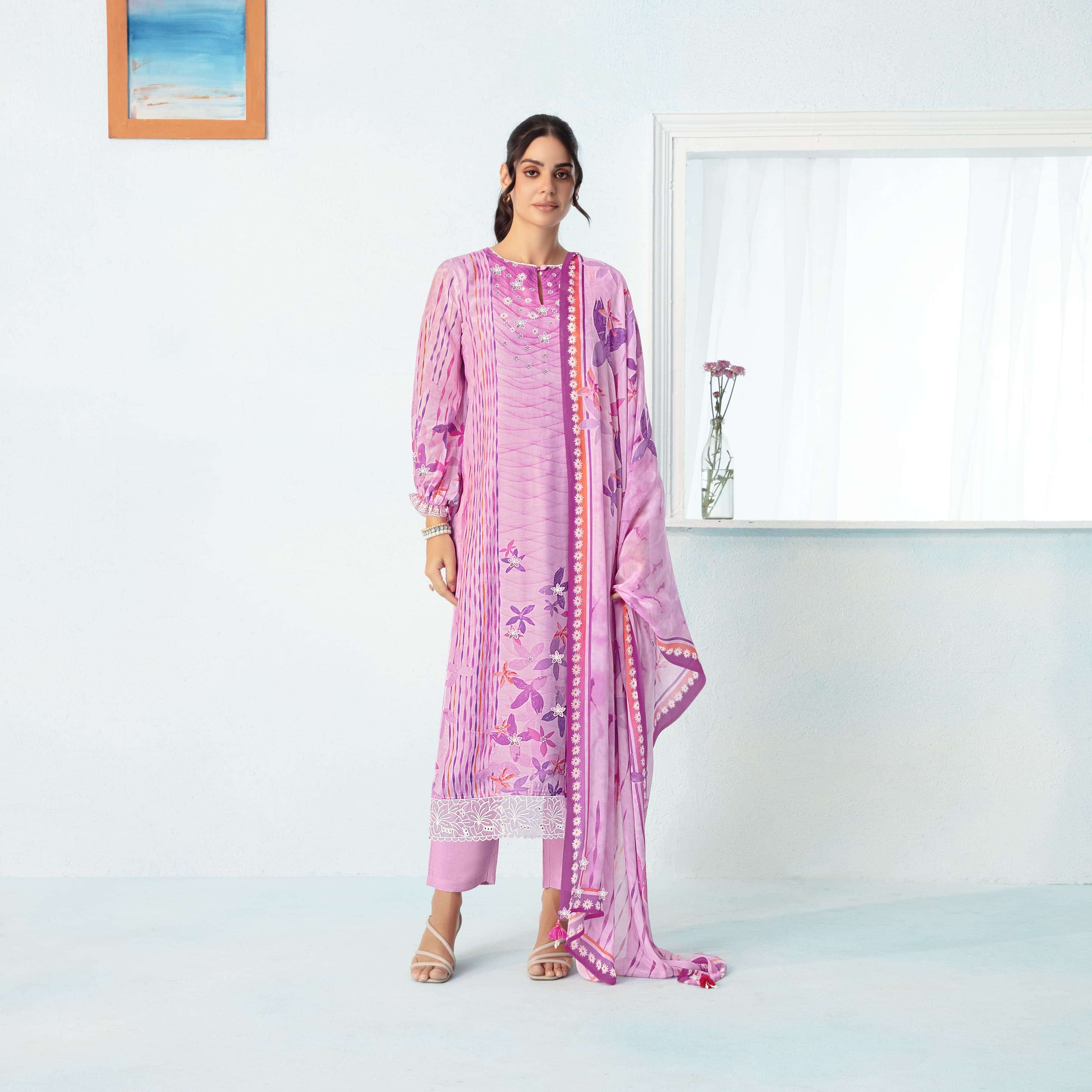 KIMORA SOHNI OCEAN VOL 24 MUSLIN DIGITAL PRINT WITH EMBROIDERY DESIGNER WORK SUIT