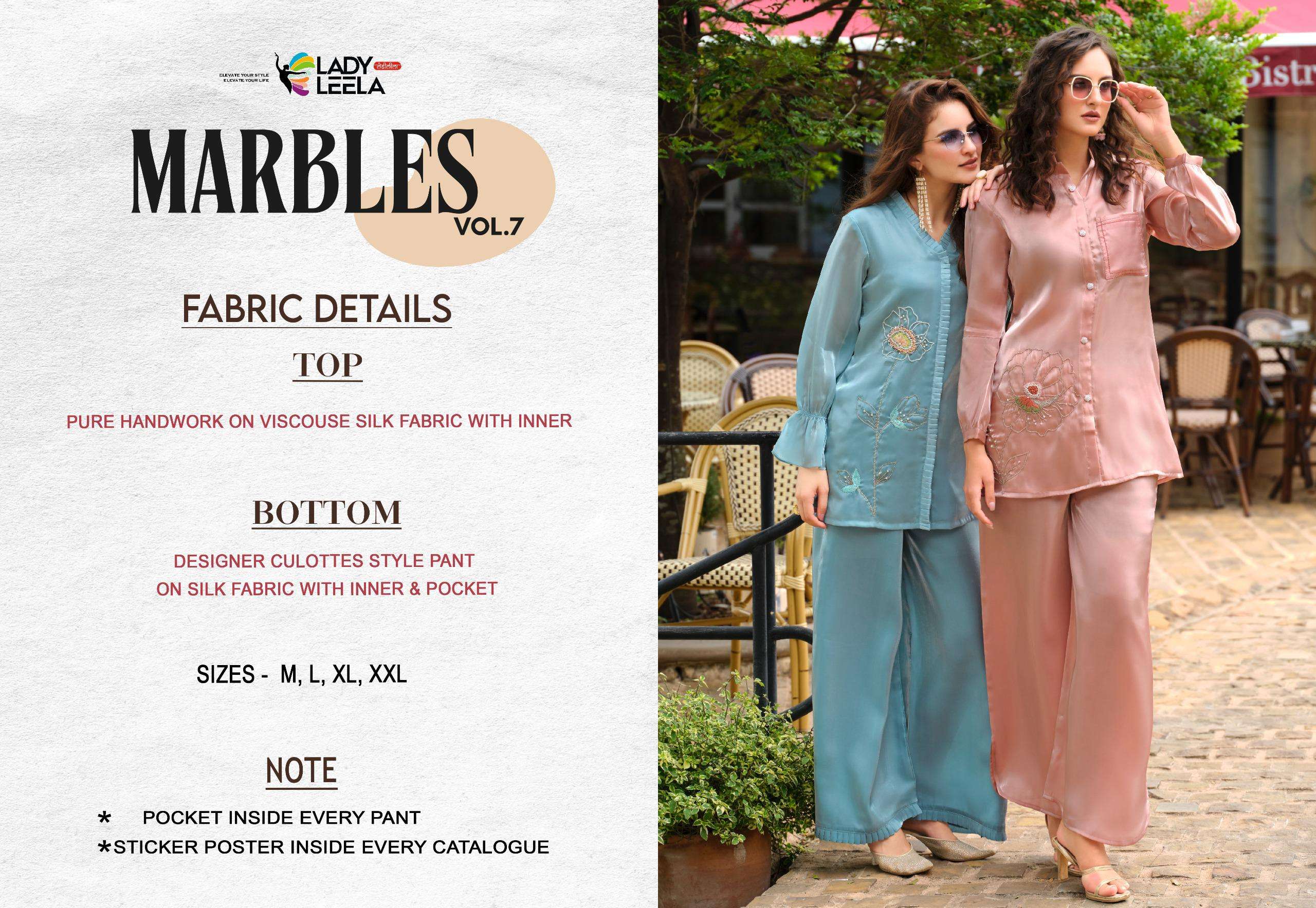 LADY LEELA MARBLES VOL 7 VISCOSE BEAUTIFUL LOOK DESIGNER TOP WITH BOTTOM PAIR 
