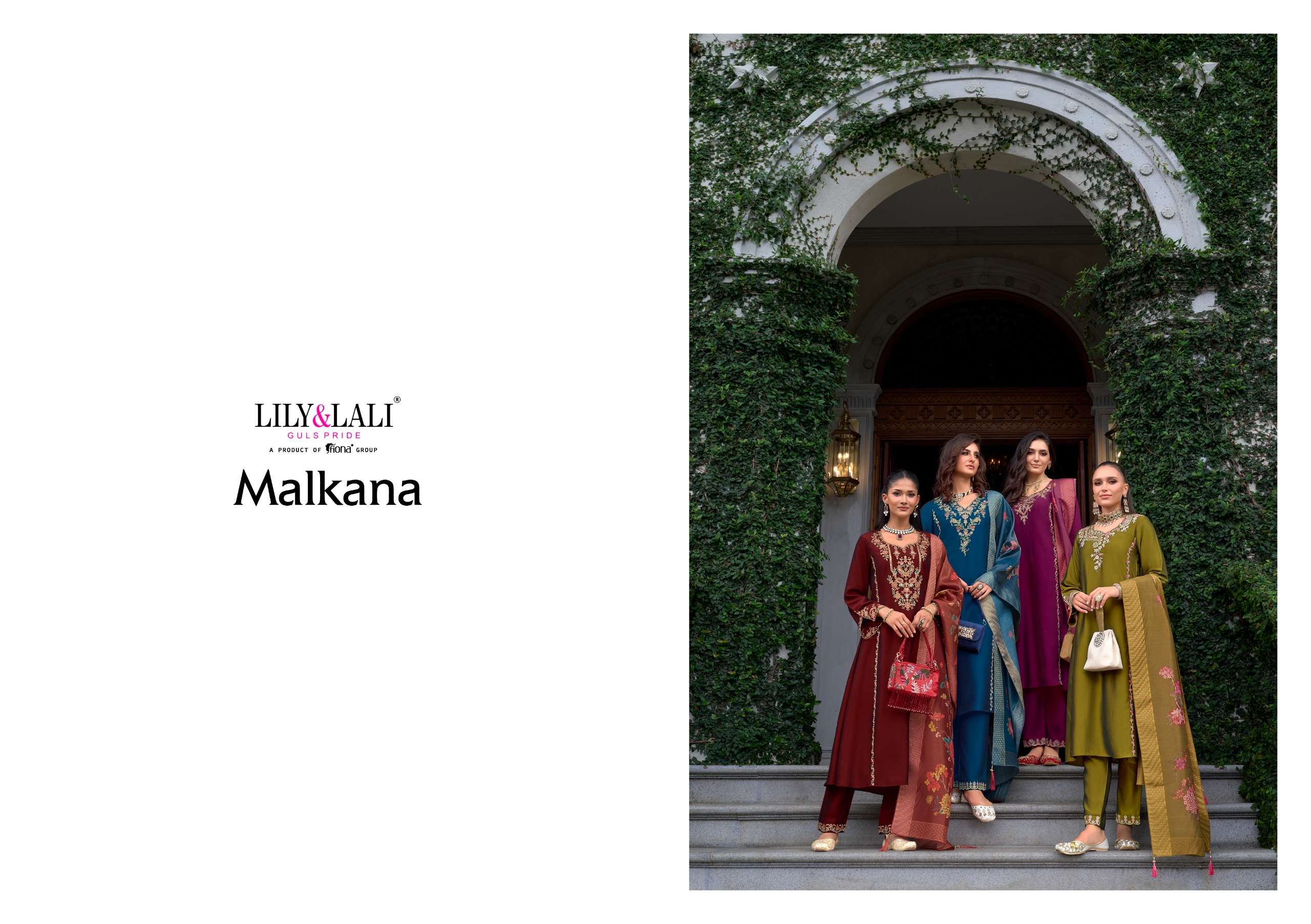 LILY AND LALI MALKANA VISCOSE SILK EMBROIDERED HANDWORK SUIT