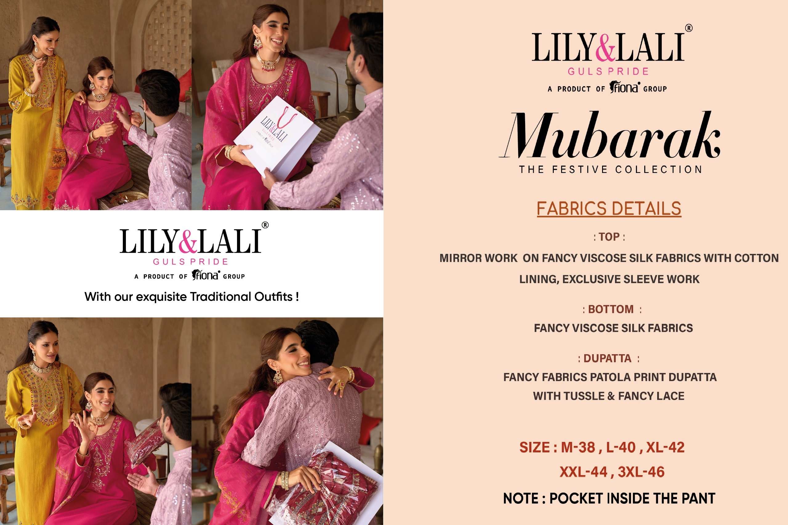 LILY AND LALI MUBARAK VISCOSE SILK HEAVY DESIGNER WORK LADIES SUIT