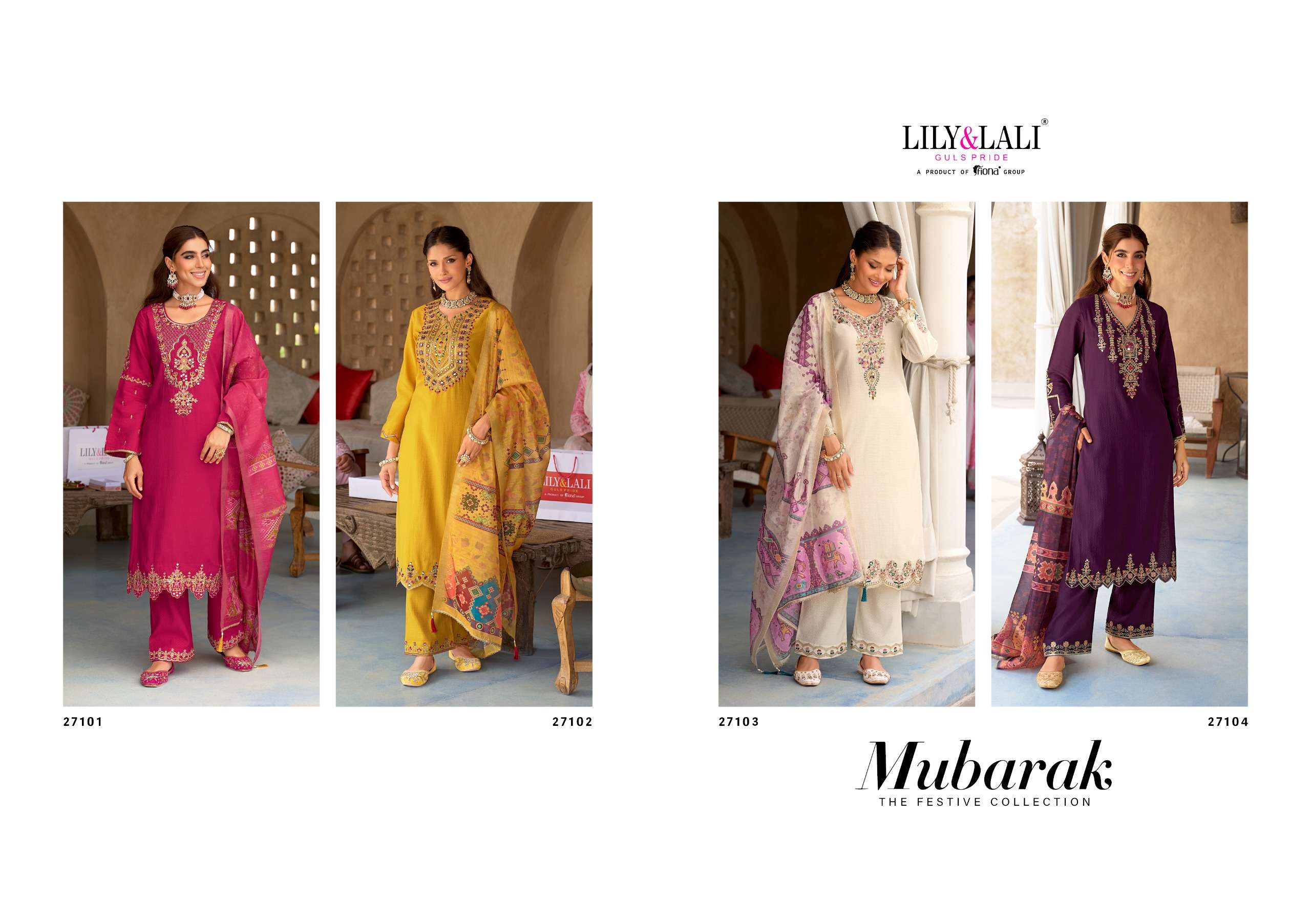 LILY AND LALI MUBARAK VISCOSE SILK HEAVY DESIGNER WORK LADIES SUIT