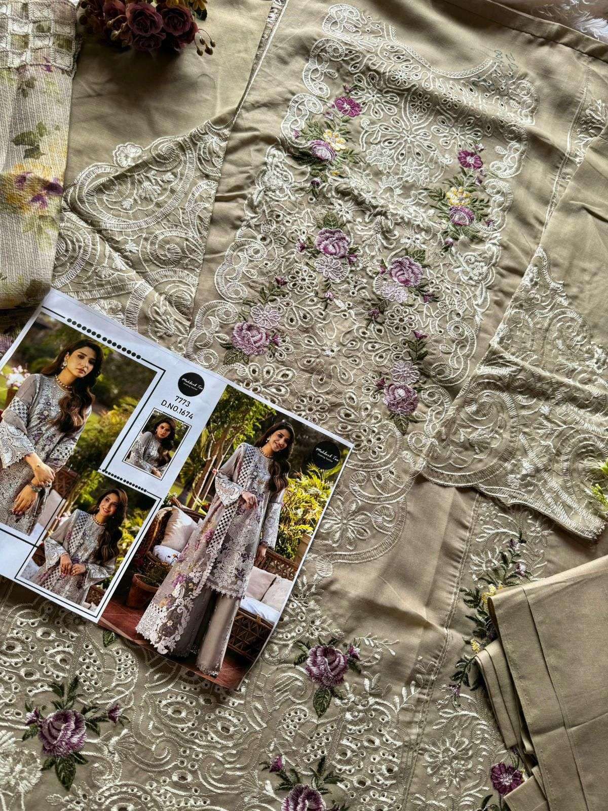MEHBOOB TEX DESIGN NO - 1662-1674-1675 PURE COTTON HEAVY SELF EMBROIDERED PAKISTANI SALWAR SUIT 